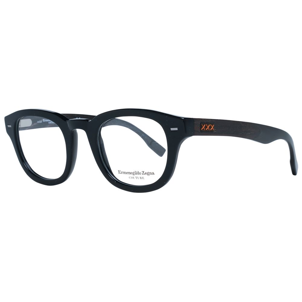 Ermenegildo Zegna Black Plastic Glasses - Timeless Luxury Frames