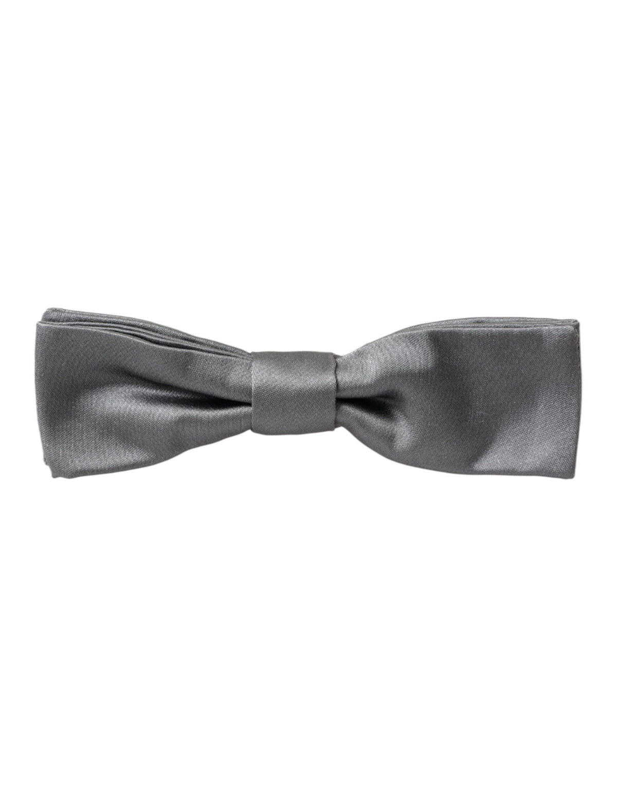 Dolce & Gabbana Gray Satin Silk Bow Tie - Timeless Luxury