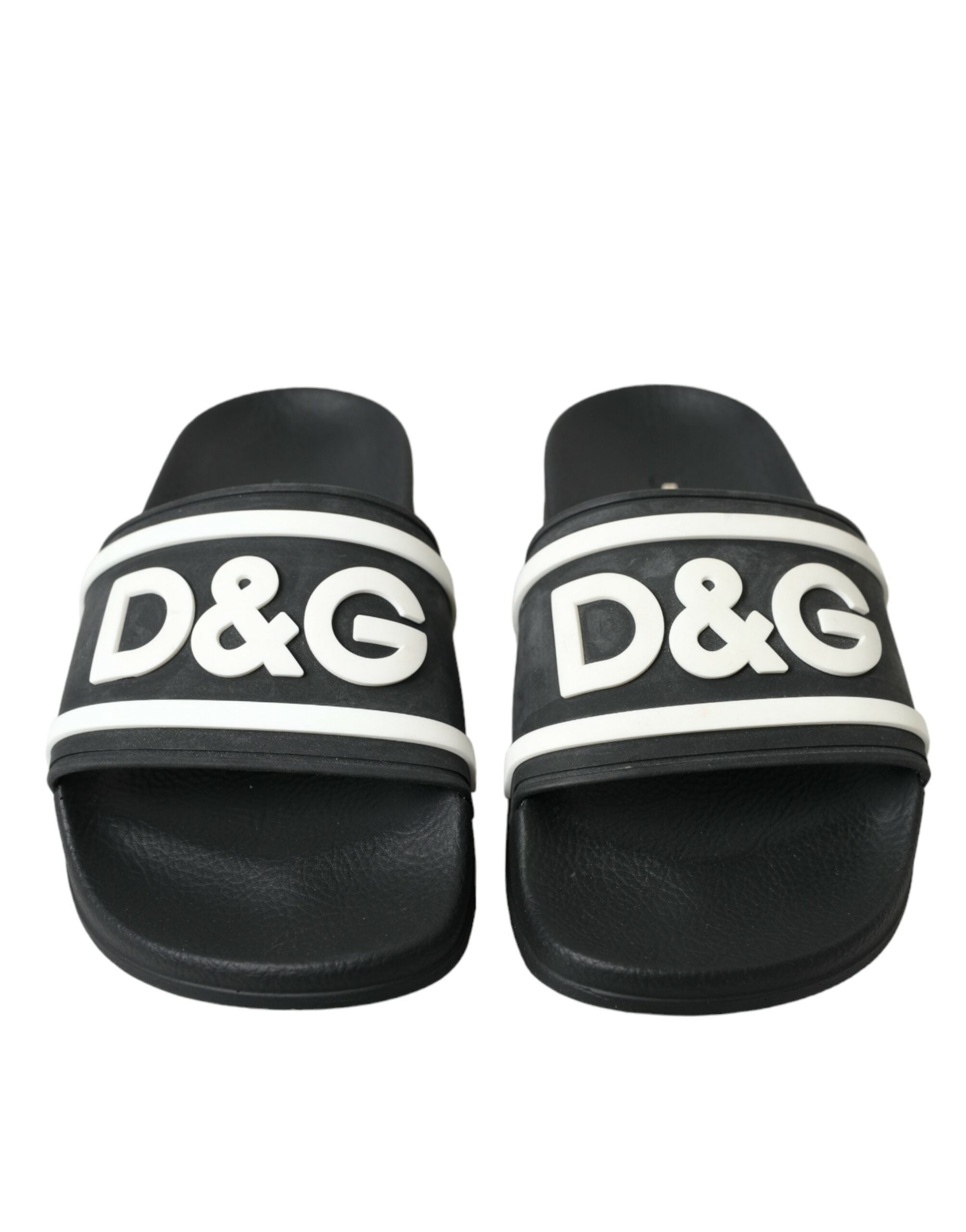Dolce & Gabbana Black Rubber Beachwear Slippers Sandals Shoes - DEA STILOSA MILANO