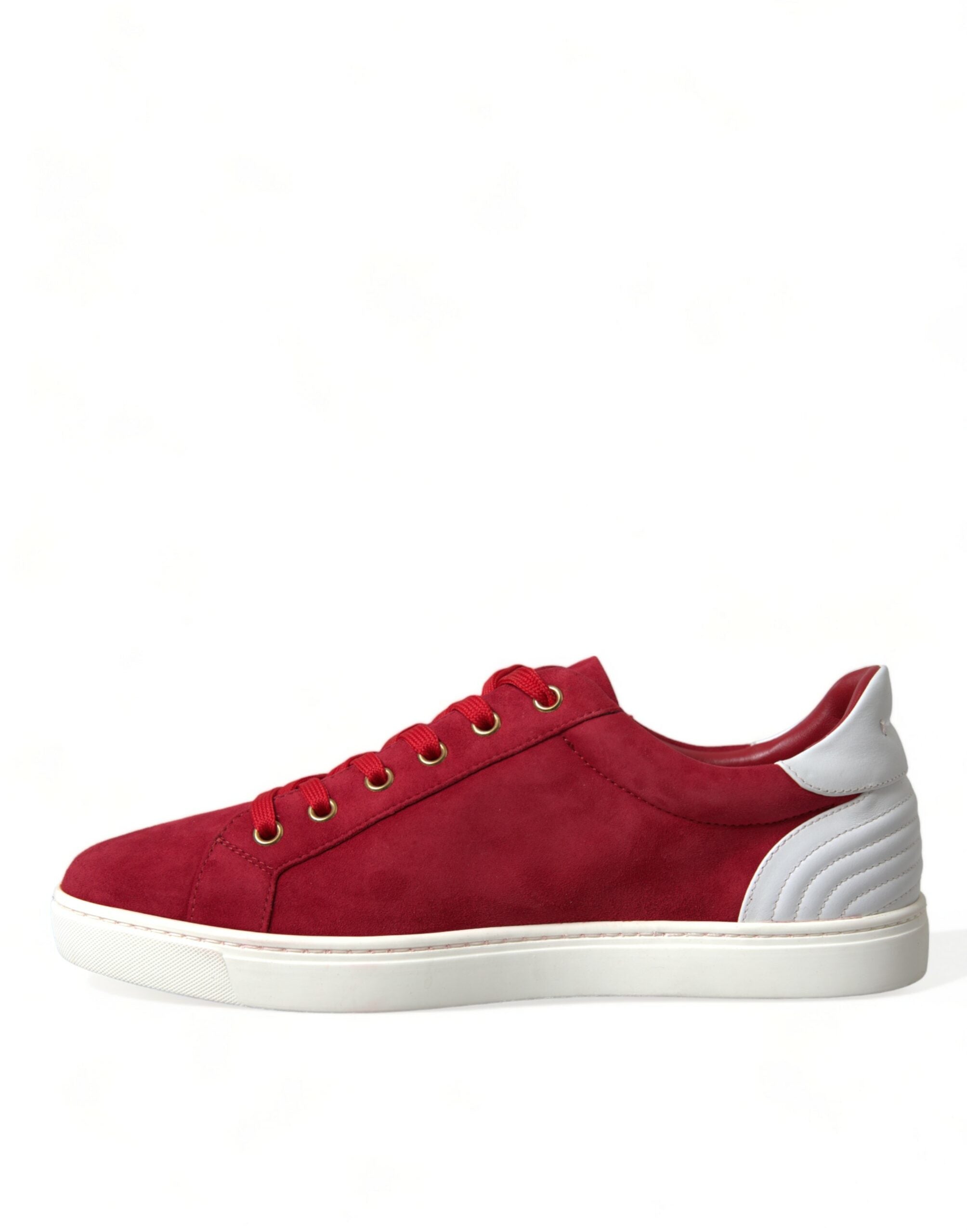 Dolce & Gabbana Red Suede Leather Low Top Sneakers Shoes - DEA STILOSA MILANO