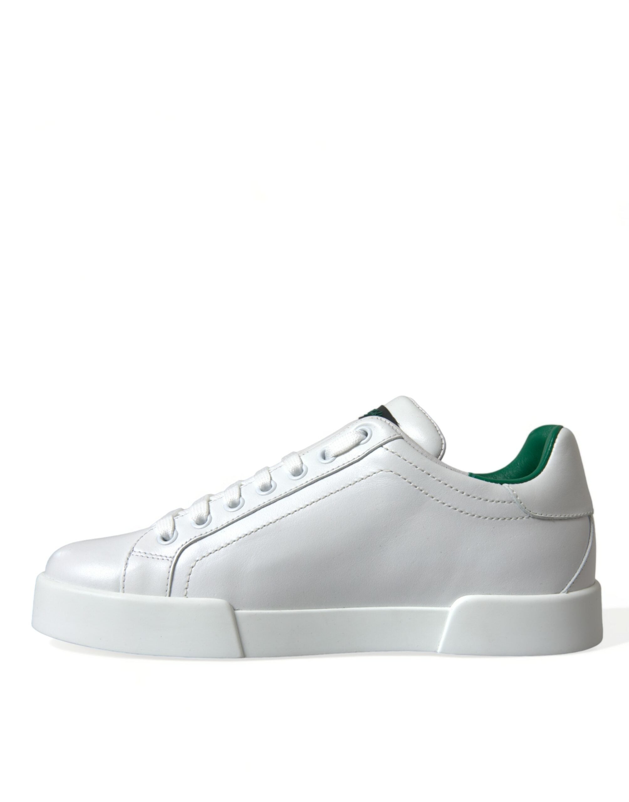 Dolce & Gabbana White Green Leather Portofino Sneakers Shoes - DEA STILOSA MILANO