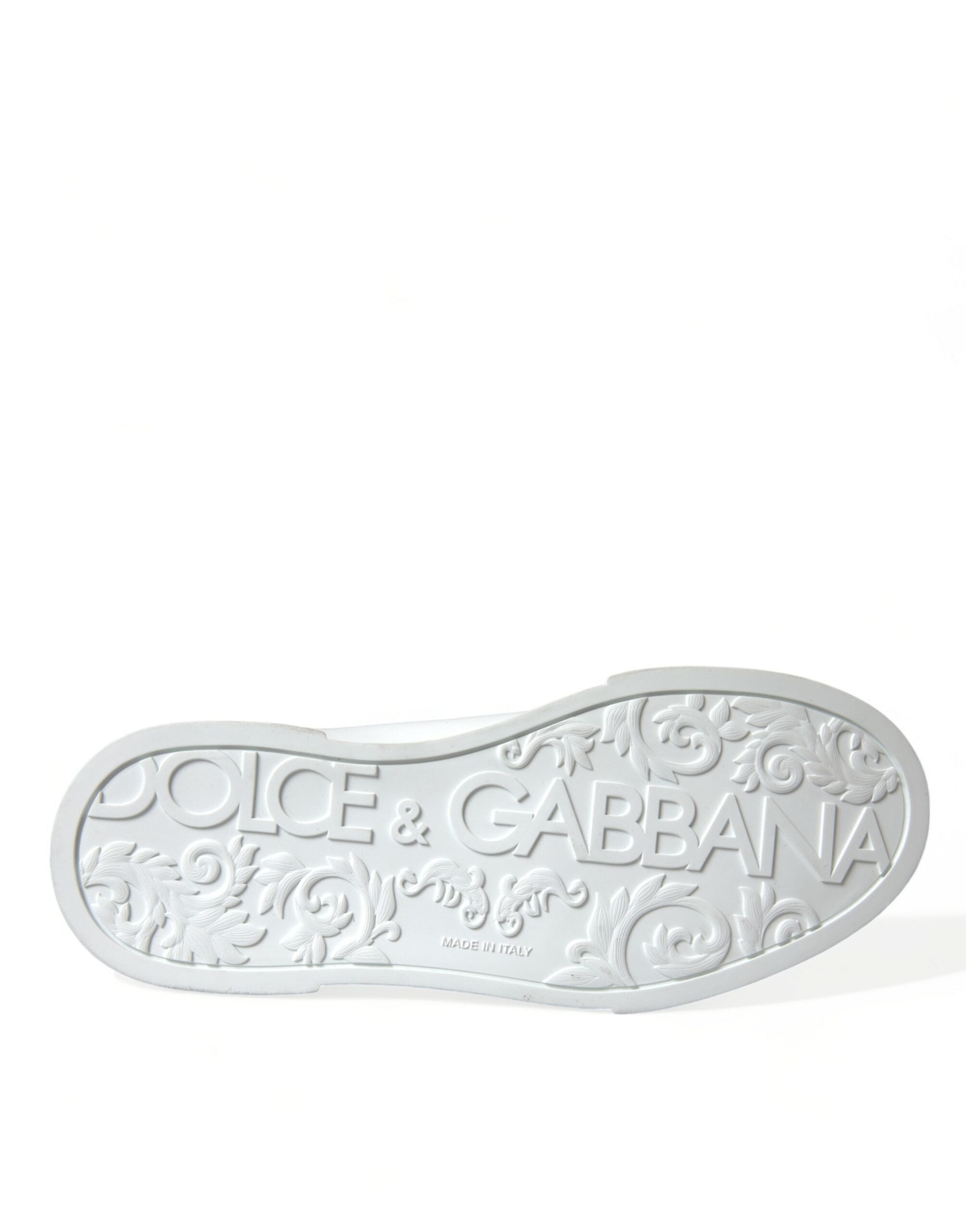 Dolce & Gabbana White Green Leather Portofino Sneakers Shoes - DEA STILOSA MILANO