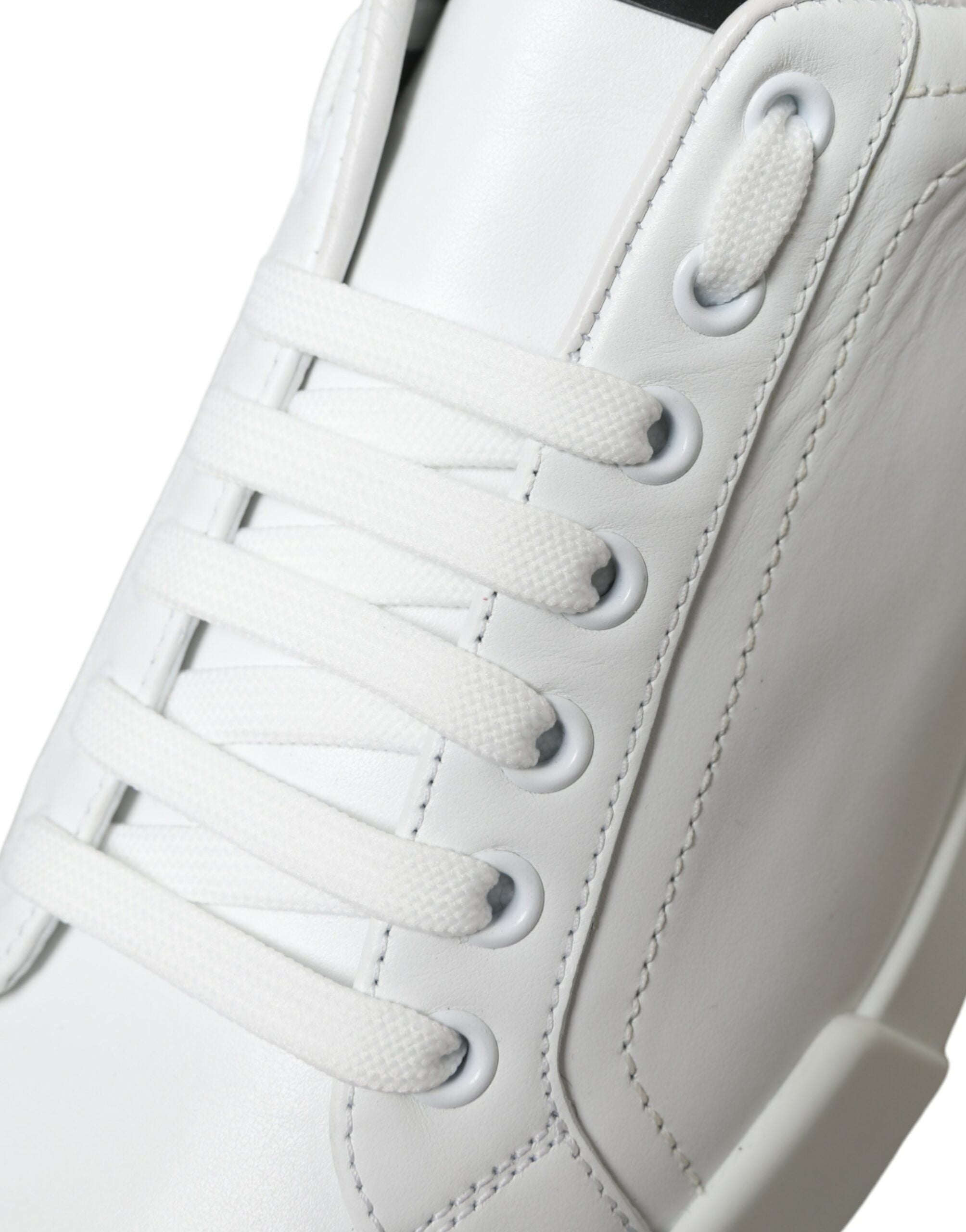 Dolce & Gabbana White Green Leather Portofino Sneakers Shoes - DEA STILOSA MILANO