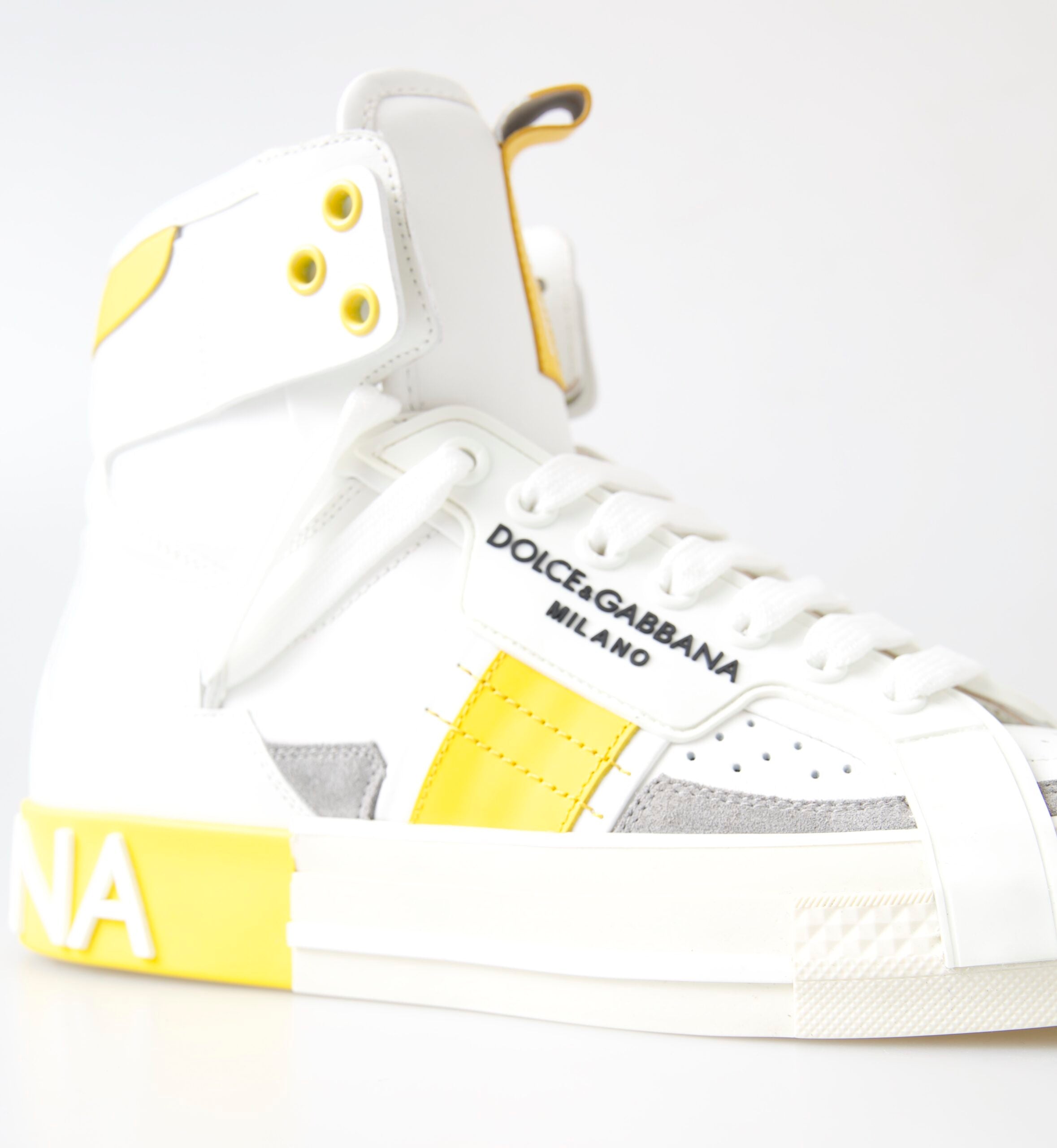 Dolce & Gabbana High-Top Perforated Leather Sneakers - DEA STILOSA MILANO