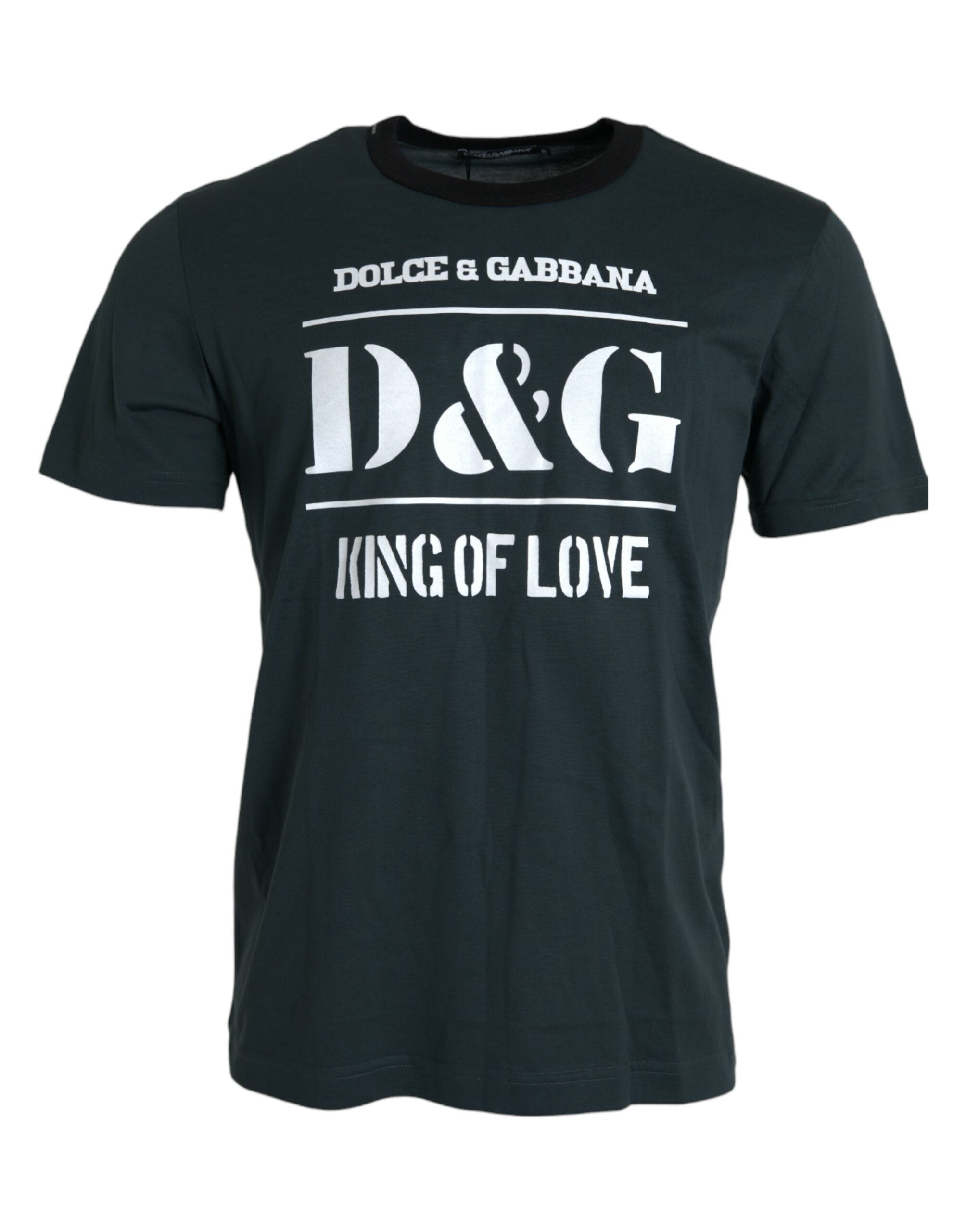 Dolce & Gabbana Blue Logo Print Crewneck Short Sleeve T-shirt - DEA STILOSA MILANO