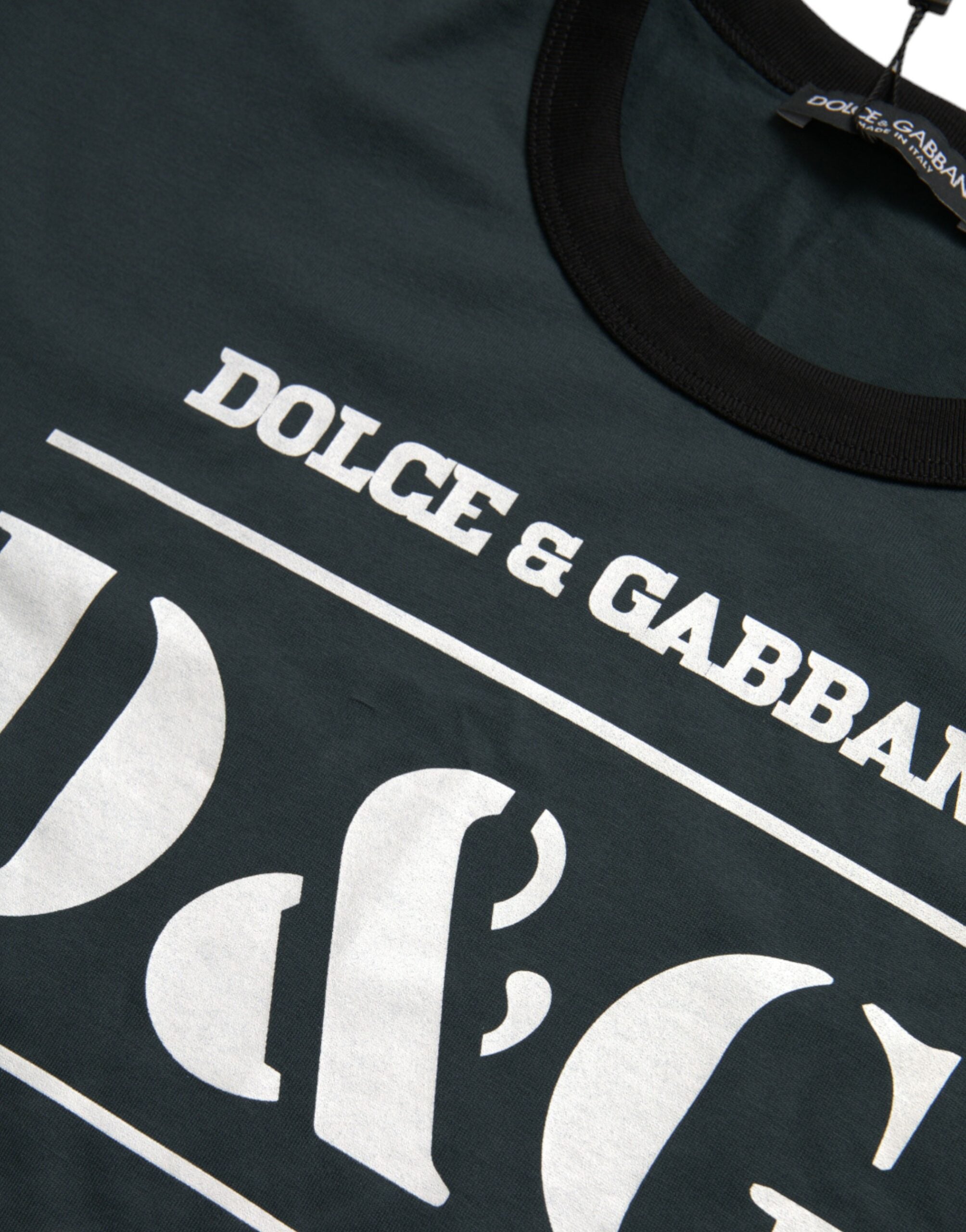 Dolce & Gabbana Blue Logo Print Crewneck Short Sleeve T-shirt - DEA STILOSA MILANO