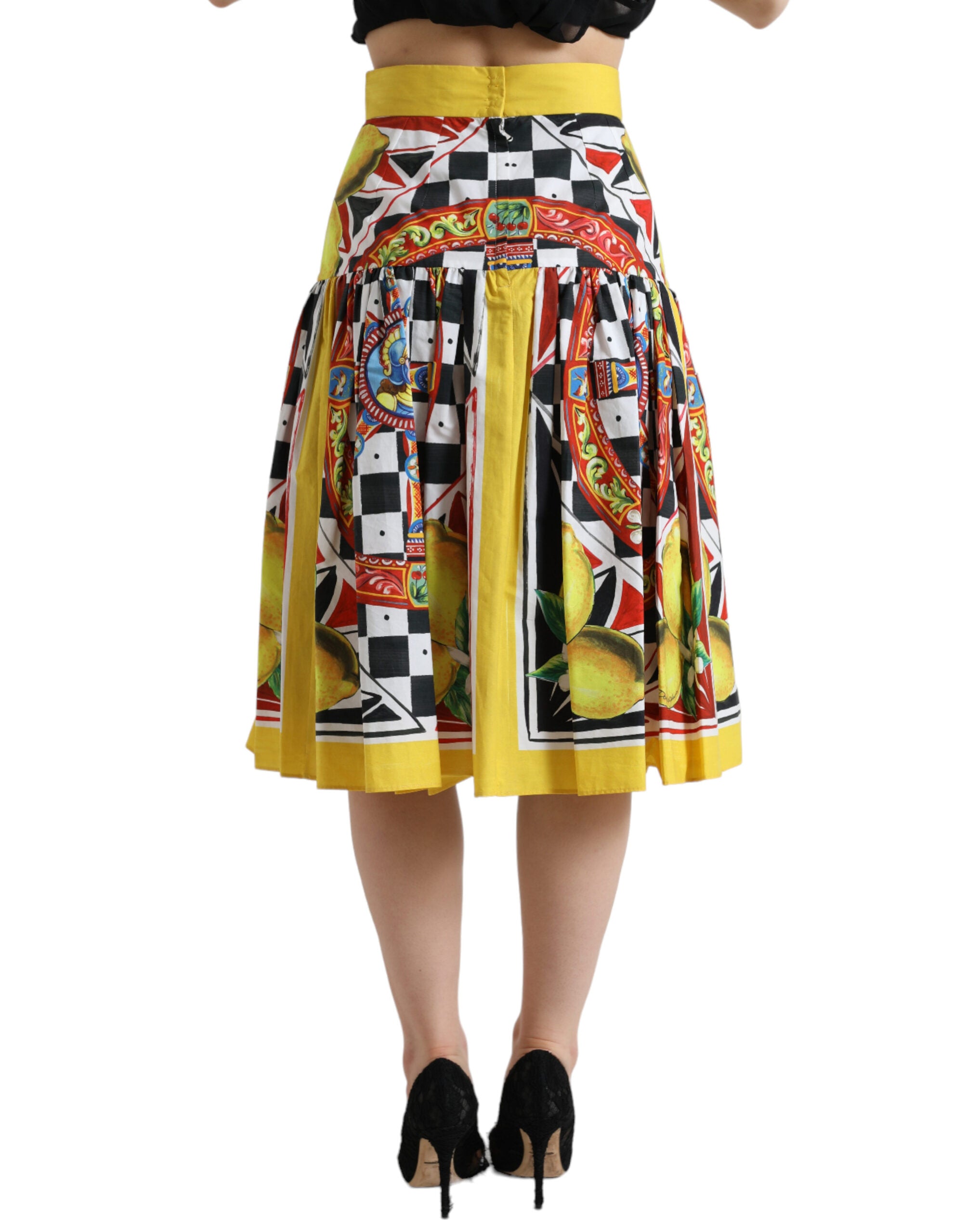 Dolce & Gabbana Elegant High Waist A-Line Midi Skirt - DEA STILOSA MILANO