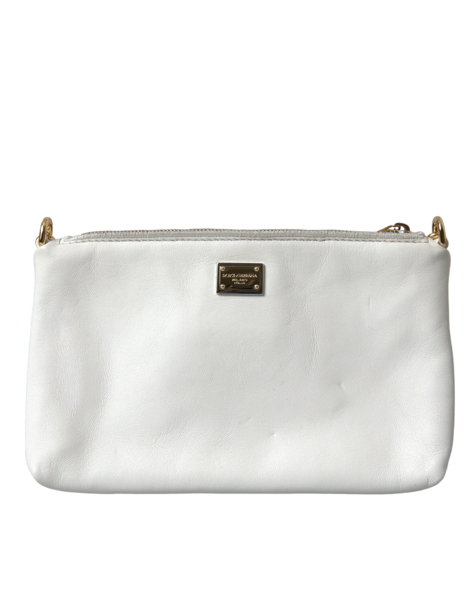 Dolce & Gabbana Embroidered Floral Leather Clutch with Chain Strap - DEA STILOSA MILANO