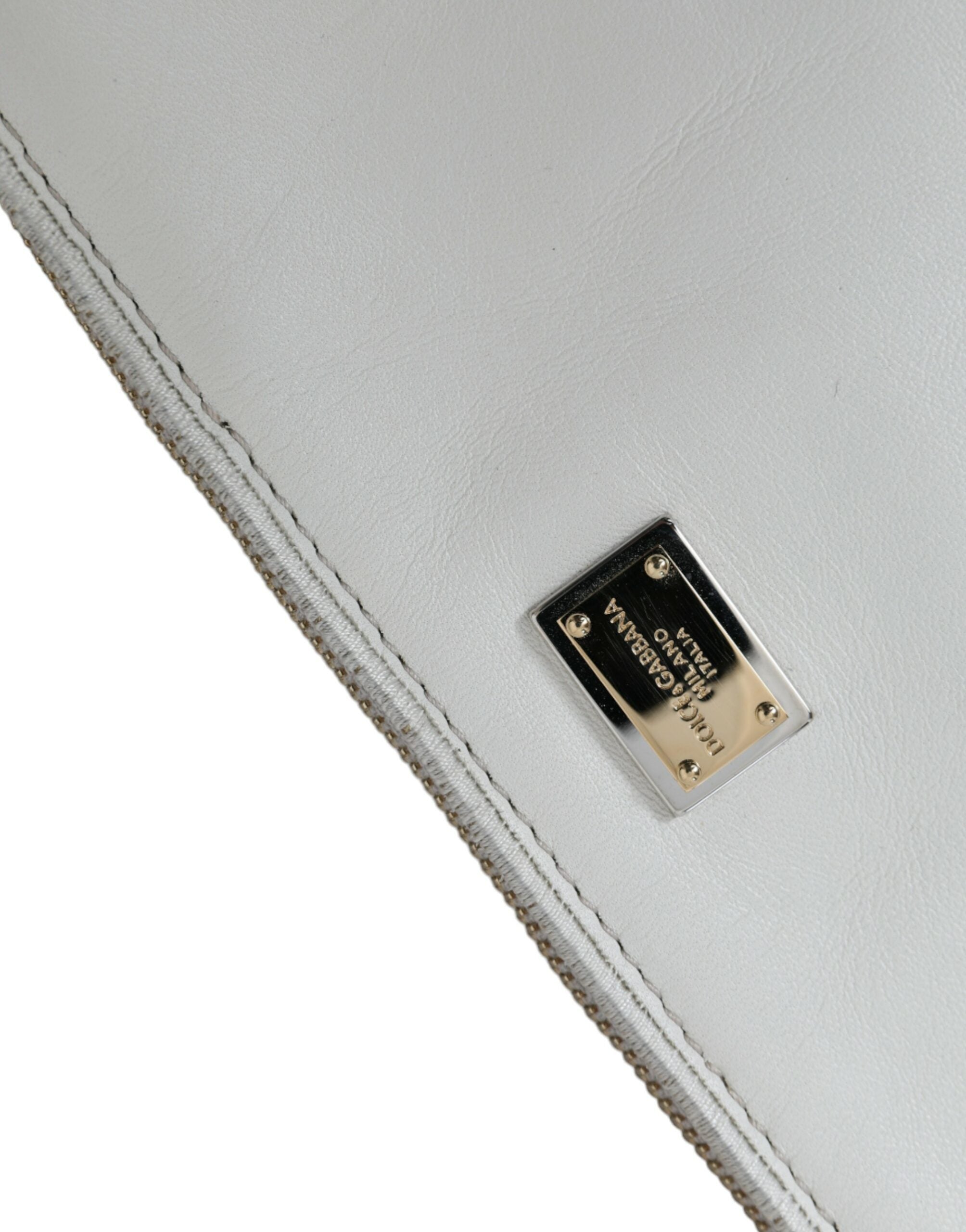 Dolce & Gabbana Embroidered Floral Leather Clutch with Chain Strap - DEA STILOSA MILANO