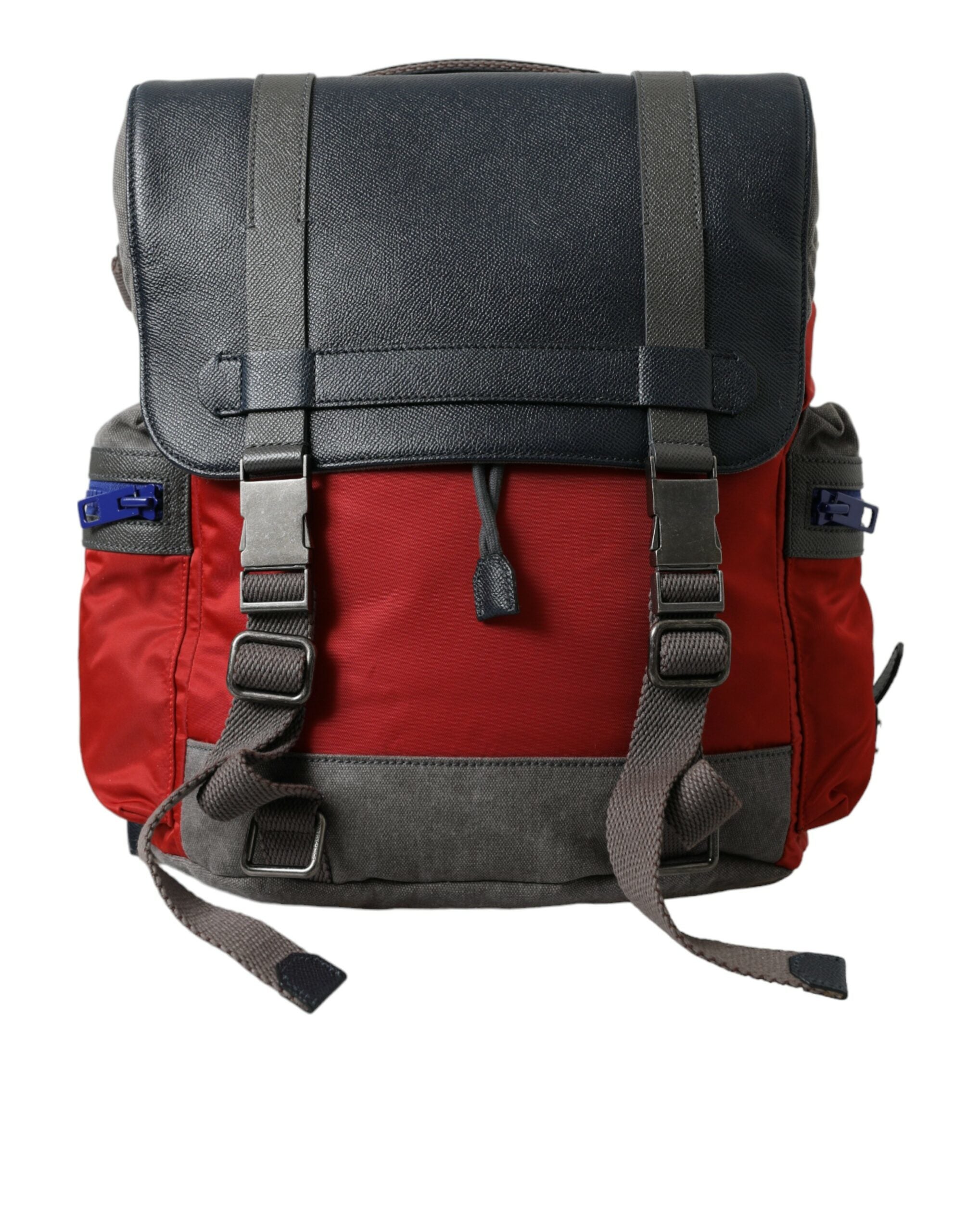 Dolce & Gabbana Red Gray Nylon Leather Rucksack Backpack Bag - DEA STILOSA MILANO