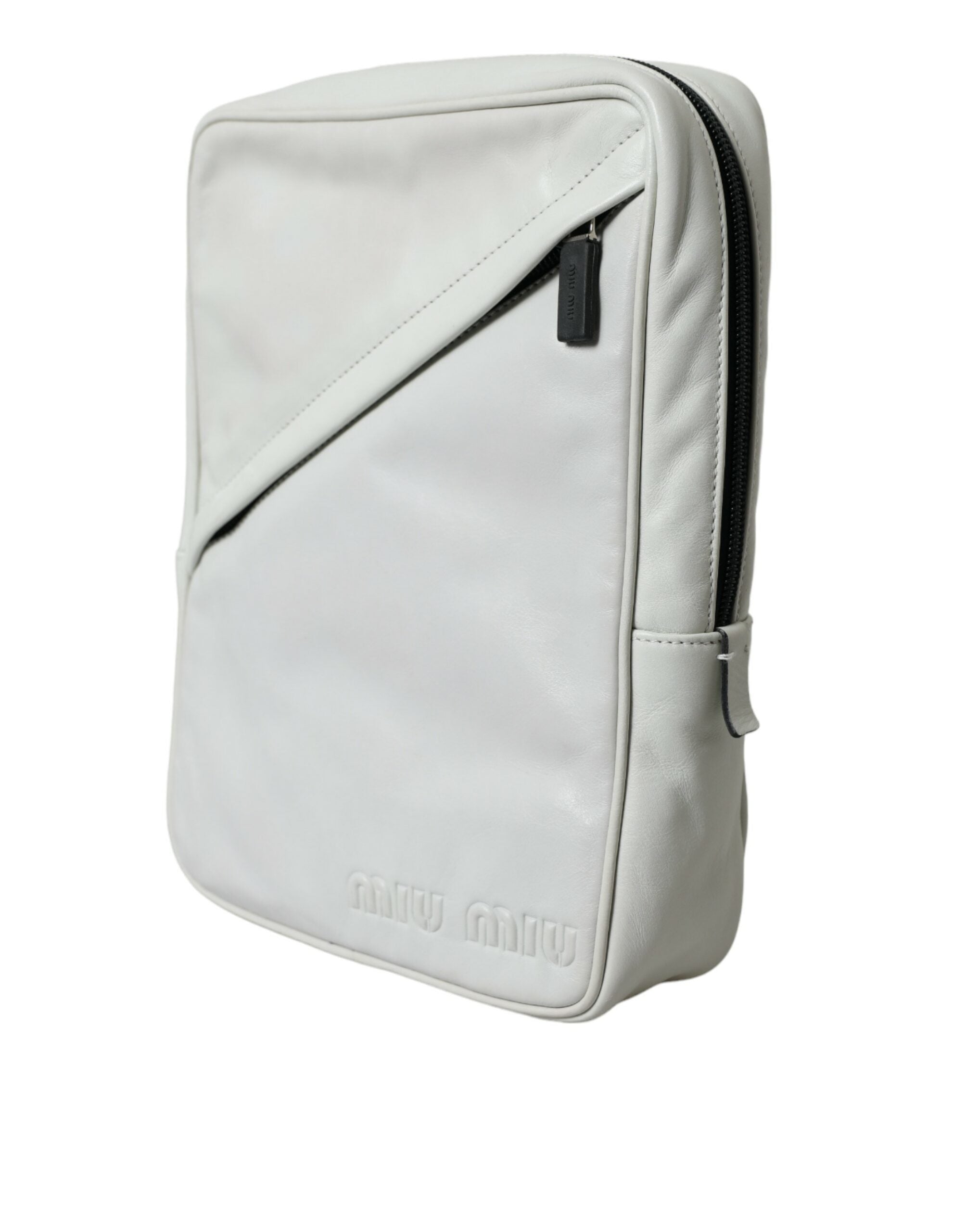 Miu Miu Elegant Black and White Leather Crossbody Bag - DEA STILOSA MILANO