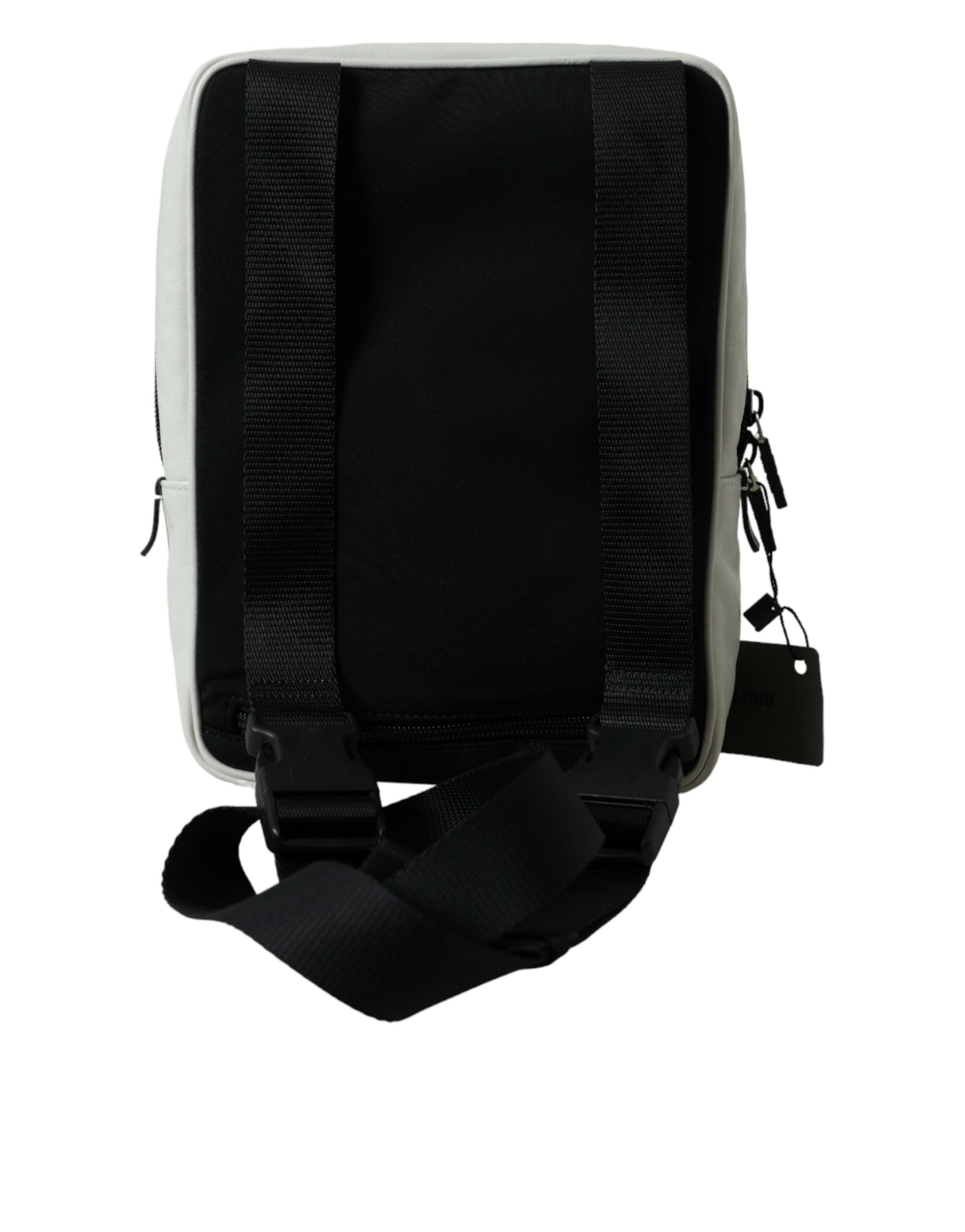 Miu Miu Elegant Black and White Leather Crossbody Bag - DEA STILOSA MILANO