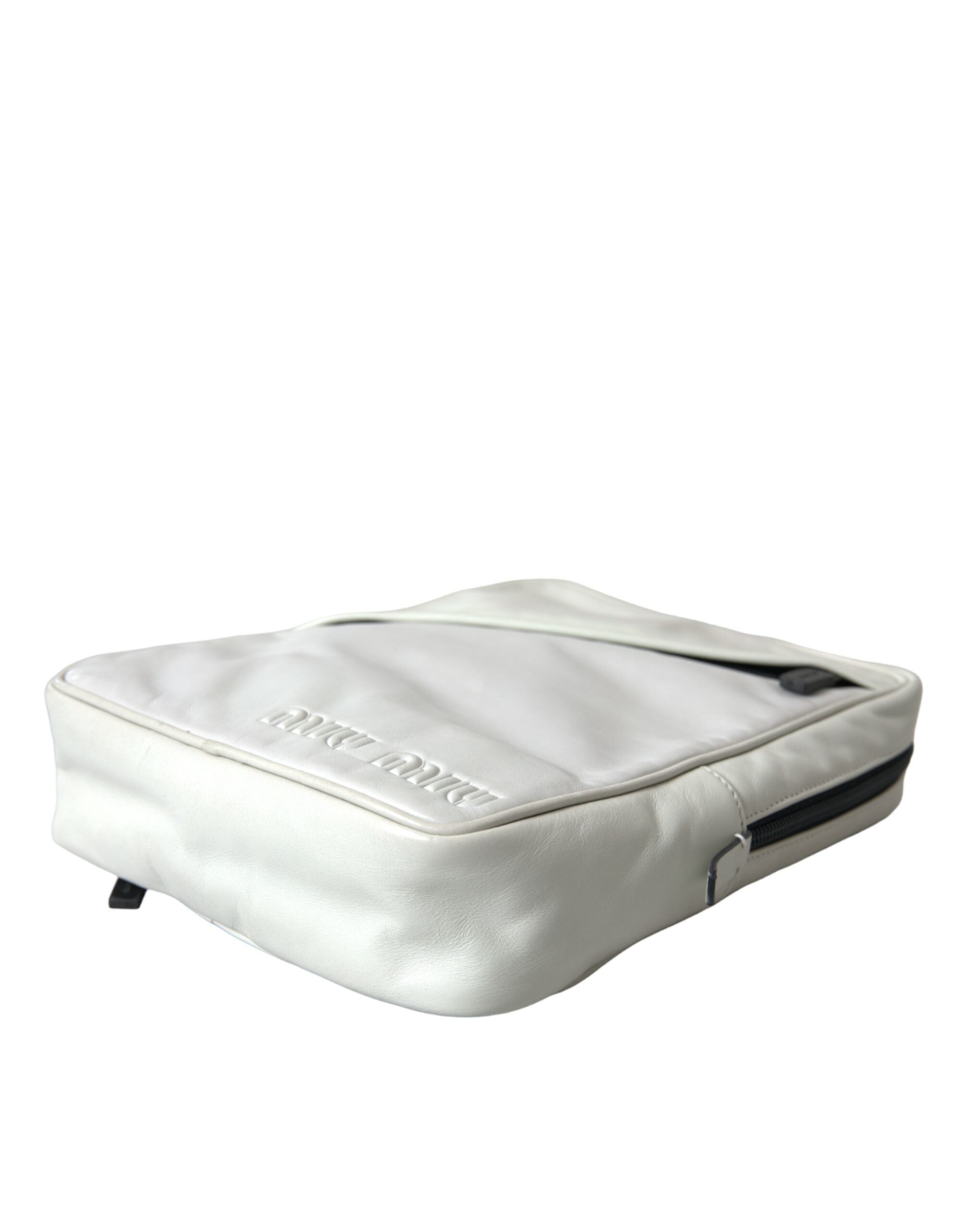 Miu Miu Elegant Black and White Leather Crossbody Bag - DEA STILOSA MILANO