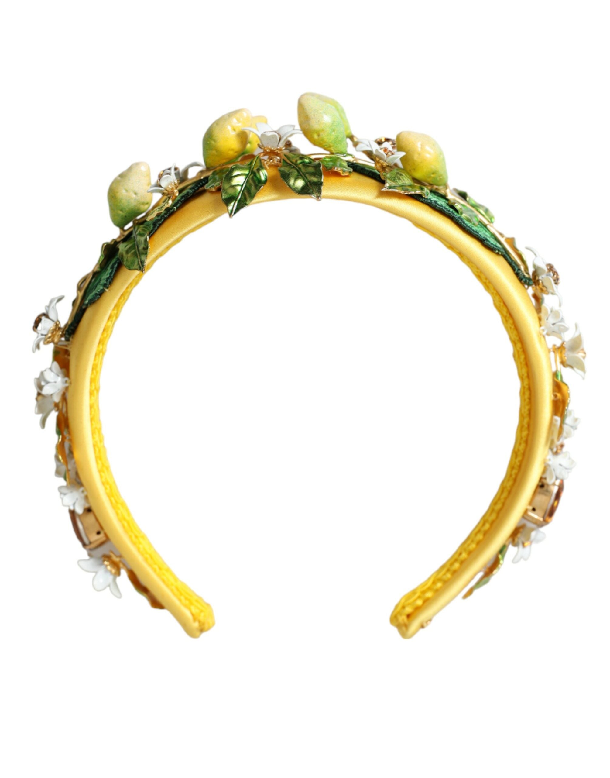 Dolce & Gabbana Yellow Lemon Daisy Crystal Women Hairband Diadem - DEA STILOSA MILANO