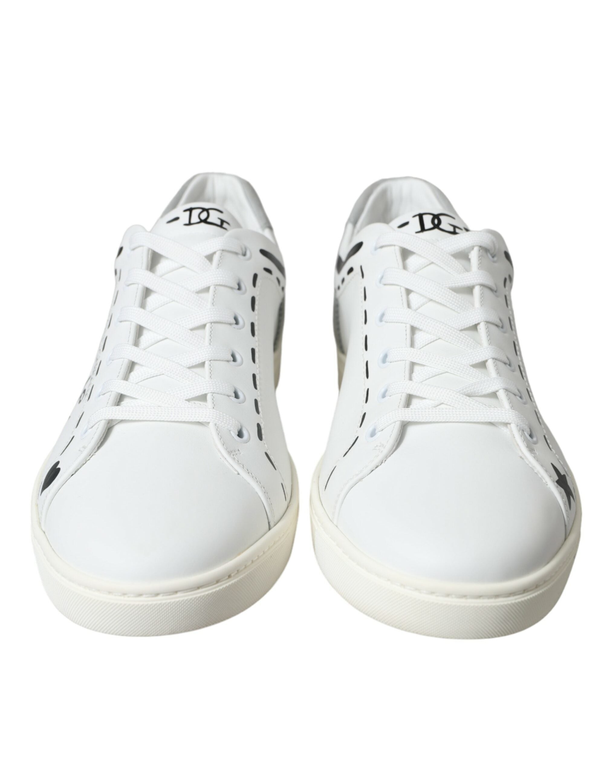 Dolce & Gabbana White Gray Leather LOVE Milano Sneakers Shoes - DEA STILOSA MILANO