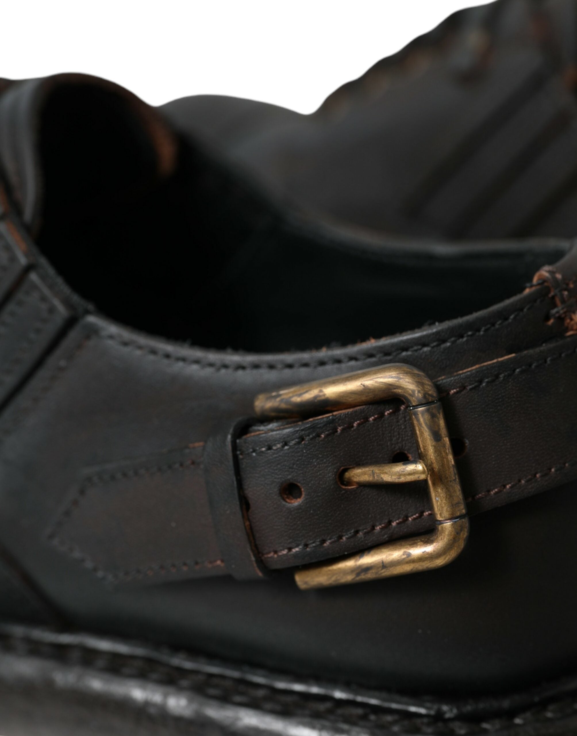 Dolce & Gabbana Brown Leather Lace Up Derby Men Dress Shoes - DEA STILOSA MILANO