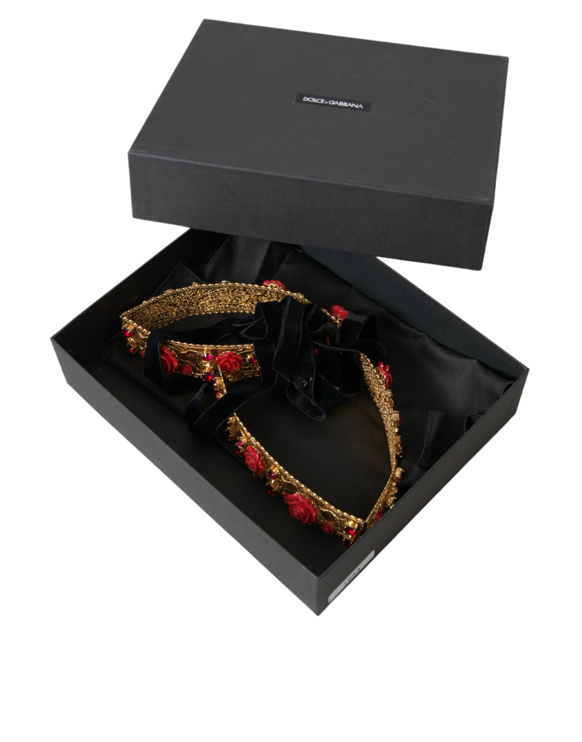 Dolce & Gabbana Gold Brass Red Roses Crystal Jewel Waist Belt - DEA STILOSA MILANO