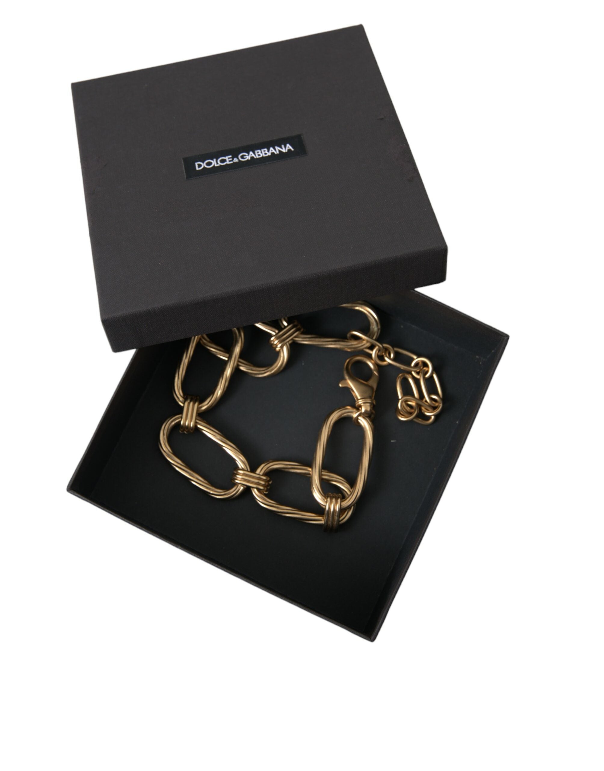 Dolce & Gabbana Gold Tone Brass Large Link Chain Jewelry Necklace - DEA STILOSA MILANO