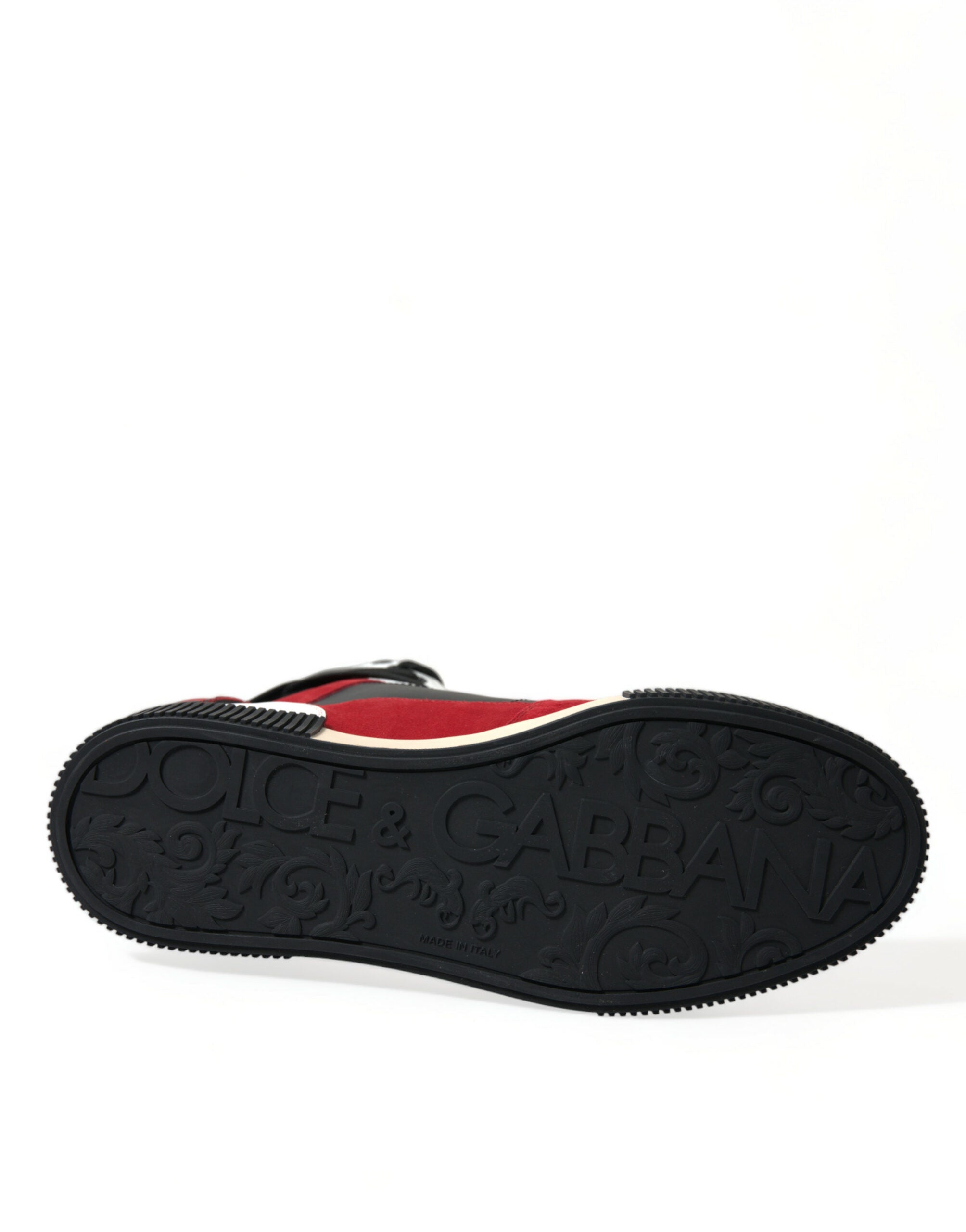 Dolce & Gabbana Black Red Leather High Top Miami Sneakers Shoes - DEA STILOSA MILANO