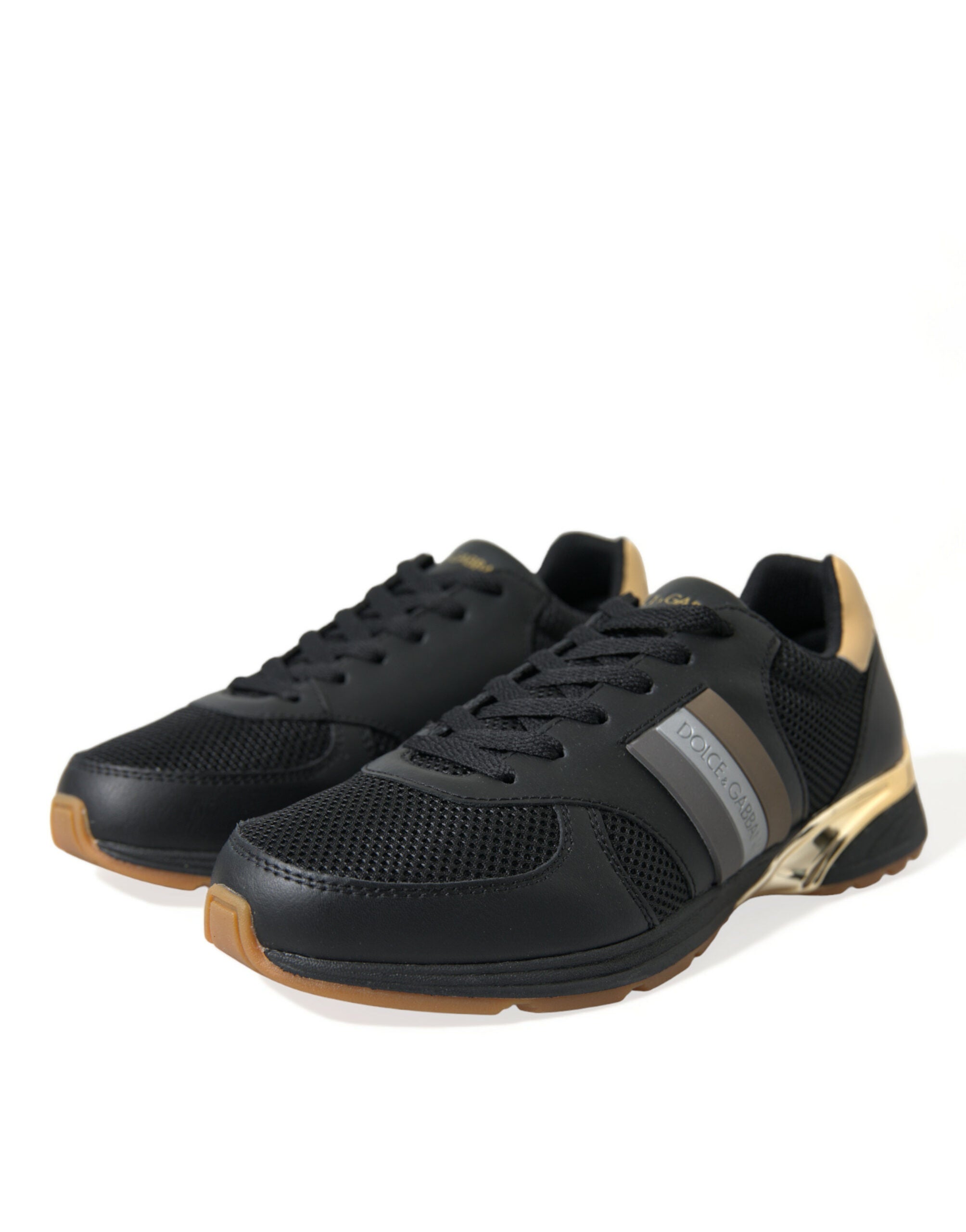 Dolce & Gabbana Black Leather Low Top  Sneakers Shoes - DEA STILOSA MILANO