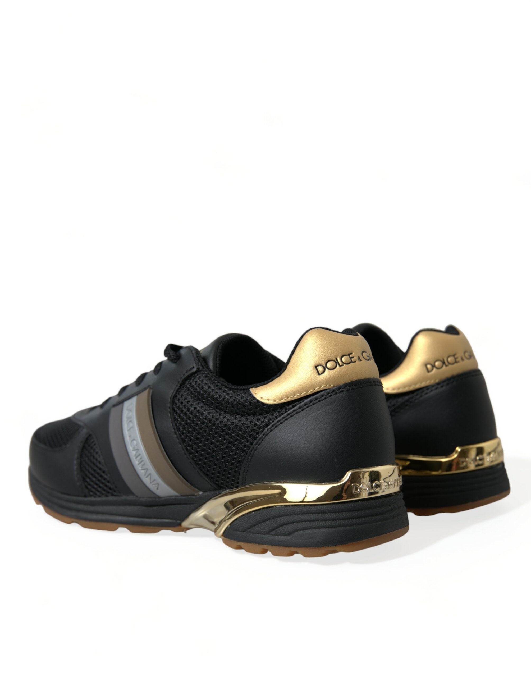 Dolce & Gabbana Black Leather Low Top  Sneakers Shoes - DEA STILOSA MILANO
