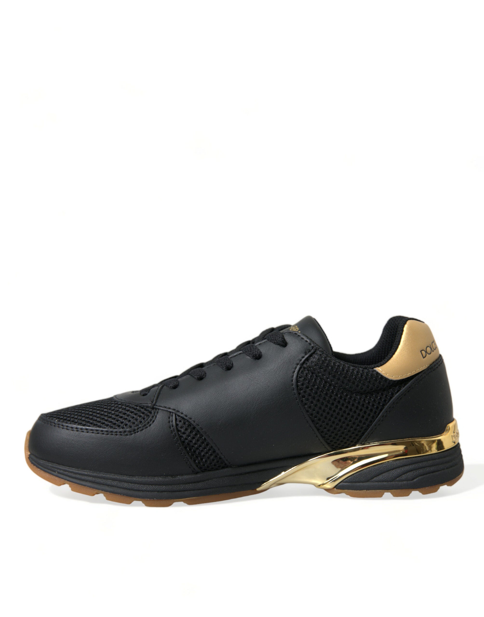 Dolce & Gabbana Black Leather Low Top  Sneakers Shoes - DEA STILOSA MILANO