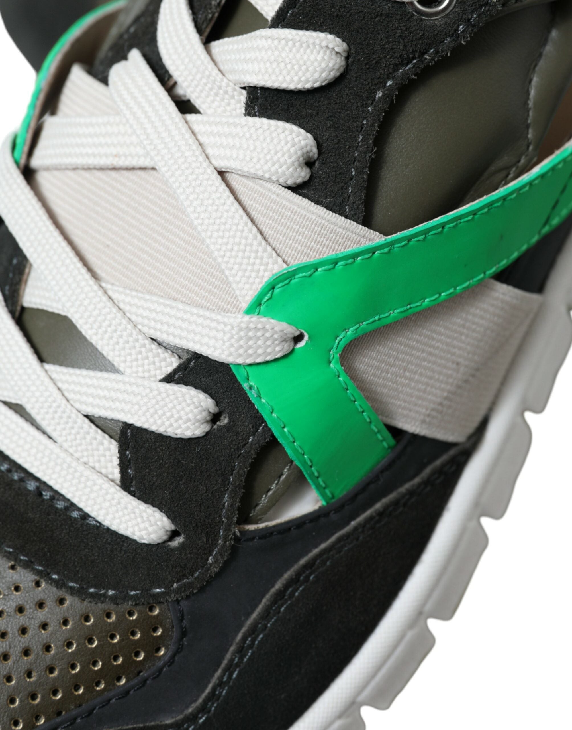 Dolce & Gabbana Multicolor Leather Suede Low Top Sneakers Shoes - DEA STILOSA MILANO