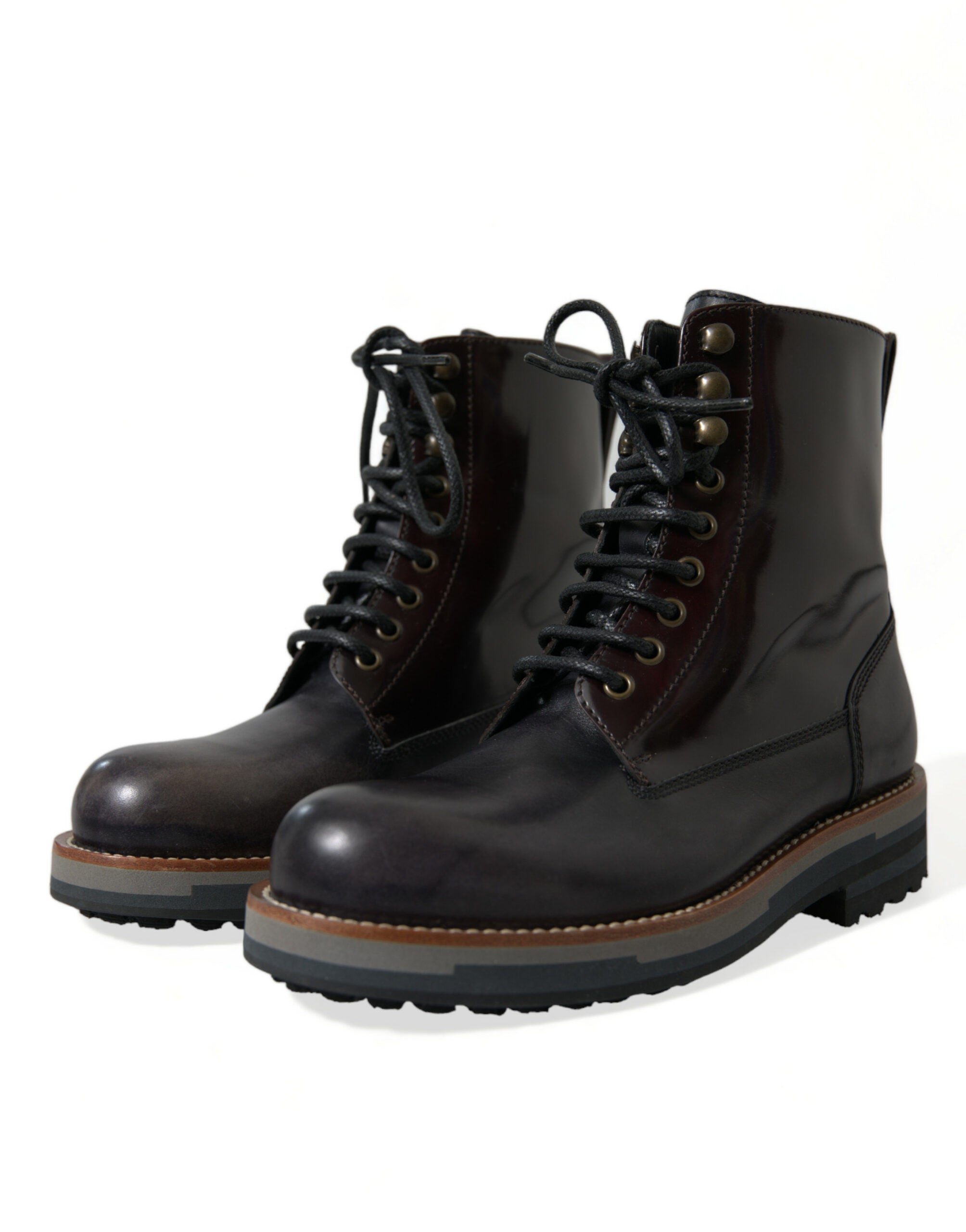 Dolce & Gabbana Chic Bi-Color Leather Mid Calf Boots - DEA STILOSA MILANO