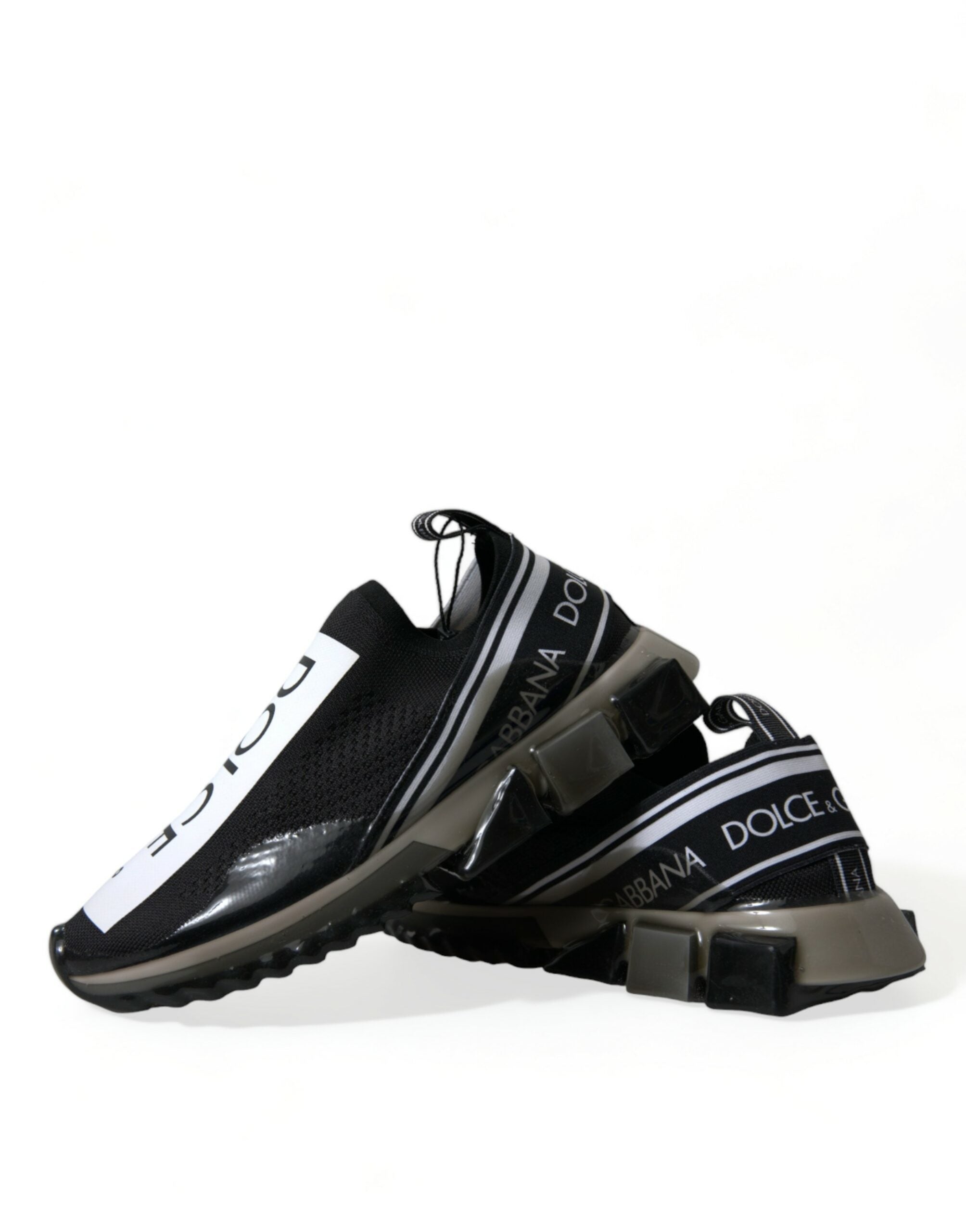 Dolce & Gabbana Black White Slip On Sneakers Sorrento Shoes - DEA STILOSA MILANO
