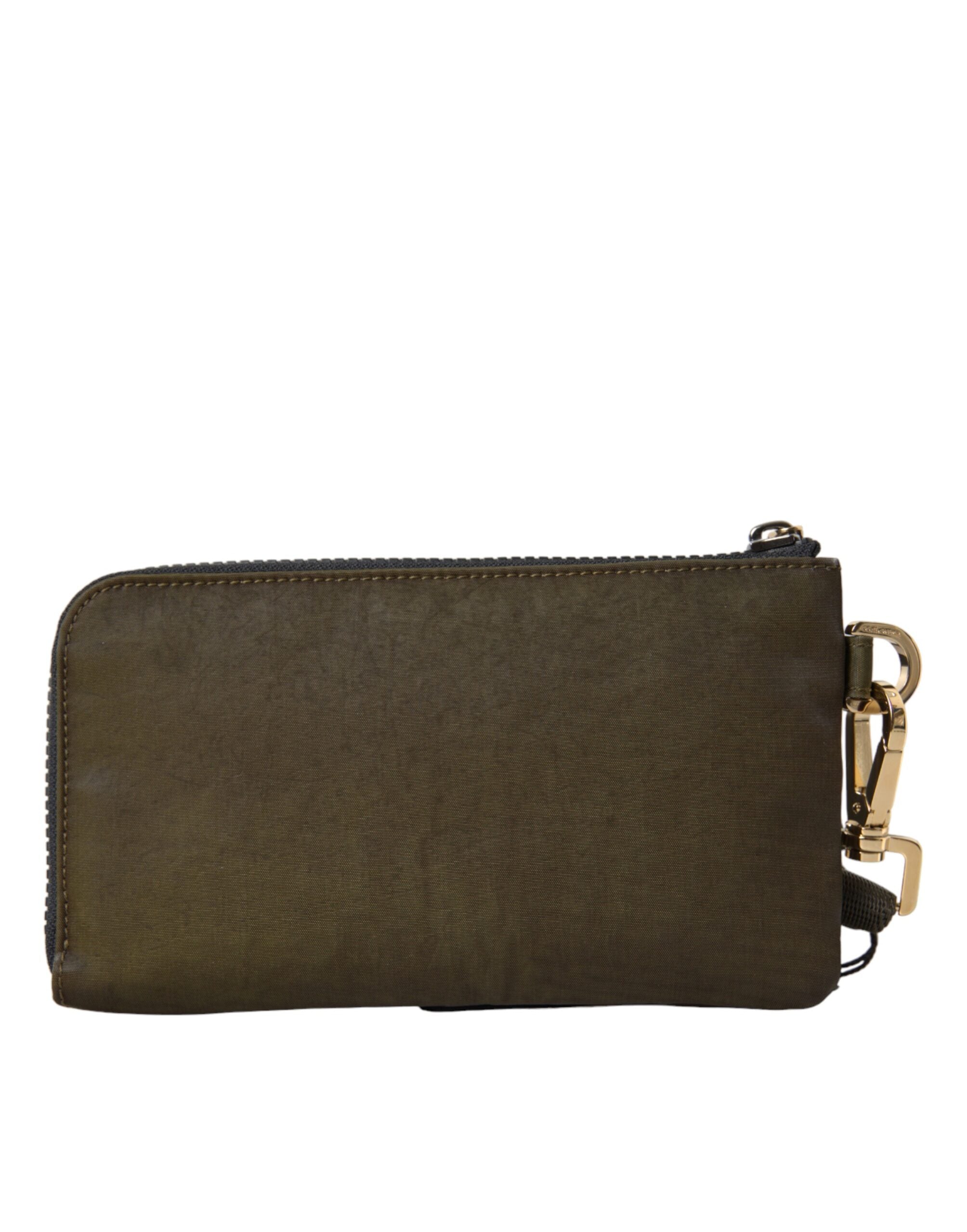 Dolce & Gabbana Dark Green Nylon Logo Plaque Keyring Pouch Clutch Bag - DEA STILOSA MILANO