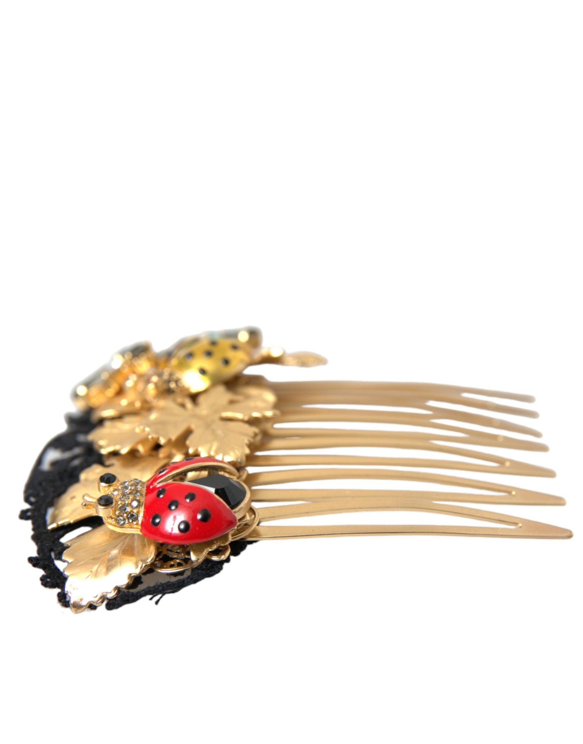 Dolce & Gabbana Gold Brass Crystal Lady Bug Women Hair Comb - DEA STILOSA MILANO