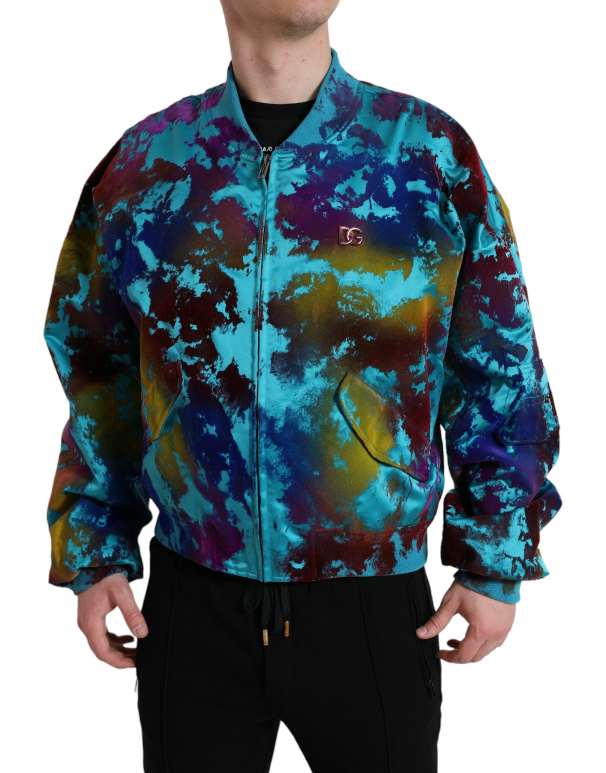 Dolce & Gabbana Multicolor Color Splash Zip Bomber Jacket - DEA STILOSA MILANO