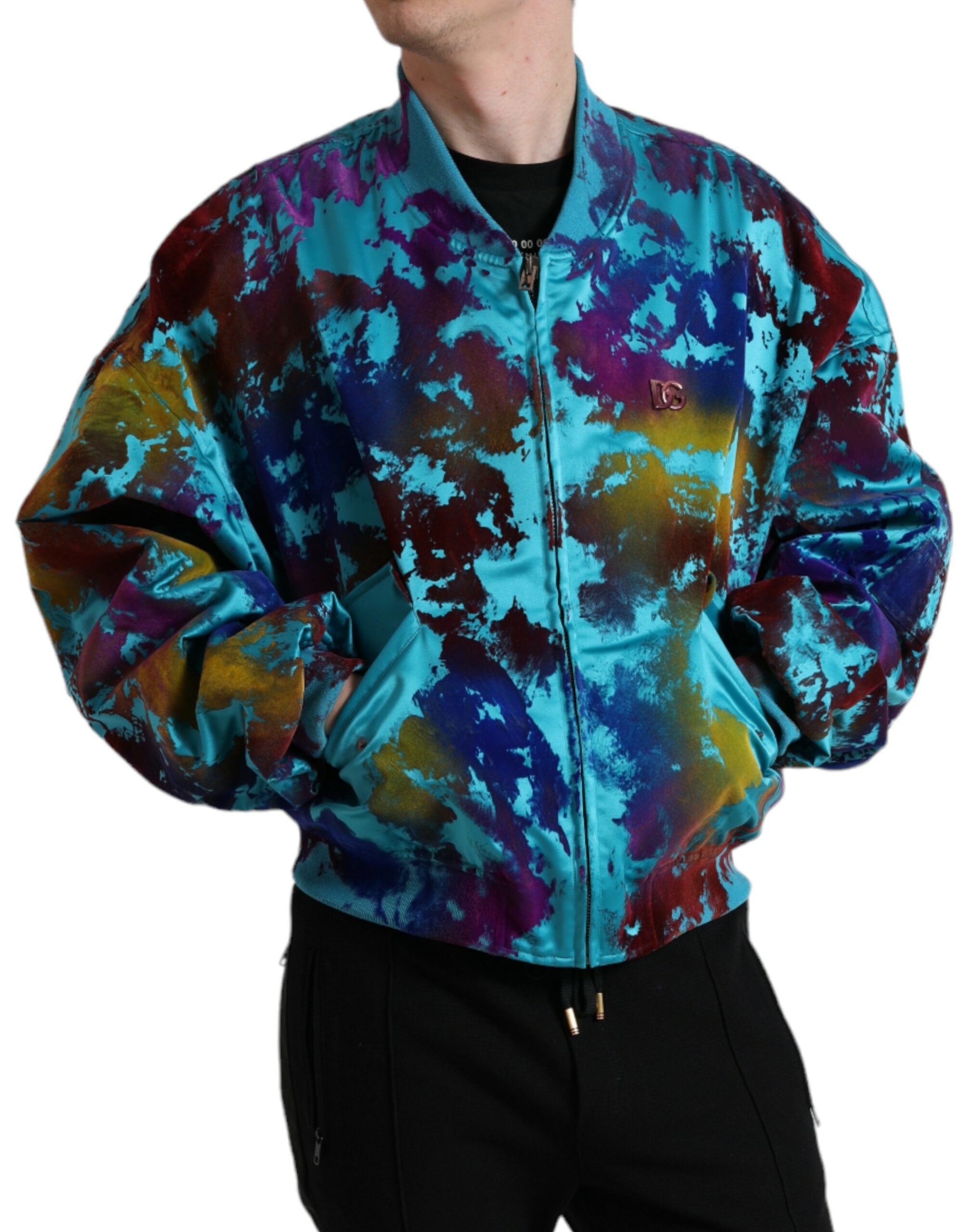 Dolce & Gabbana Multicolor Color Splash Zip Bomber Jacket - DEA STILOSA MILANO