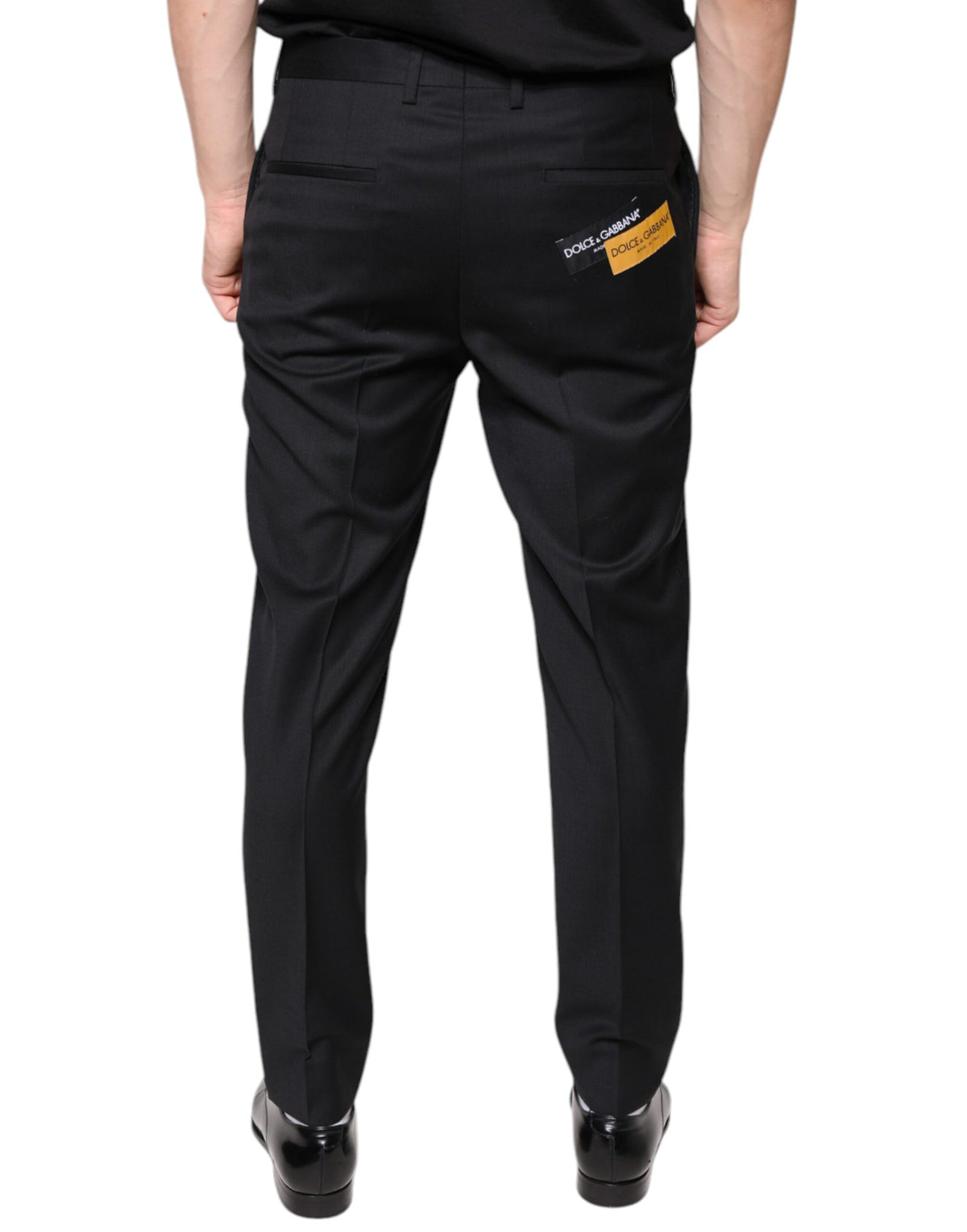 Dolce & Gabbana Black Wool Skinny Dress Pants - Timeless Elegance