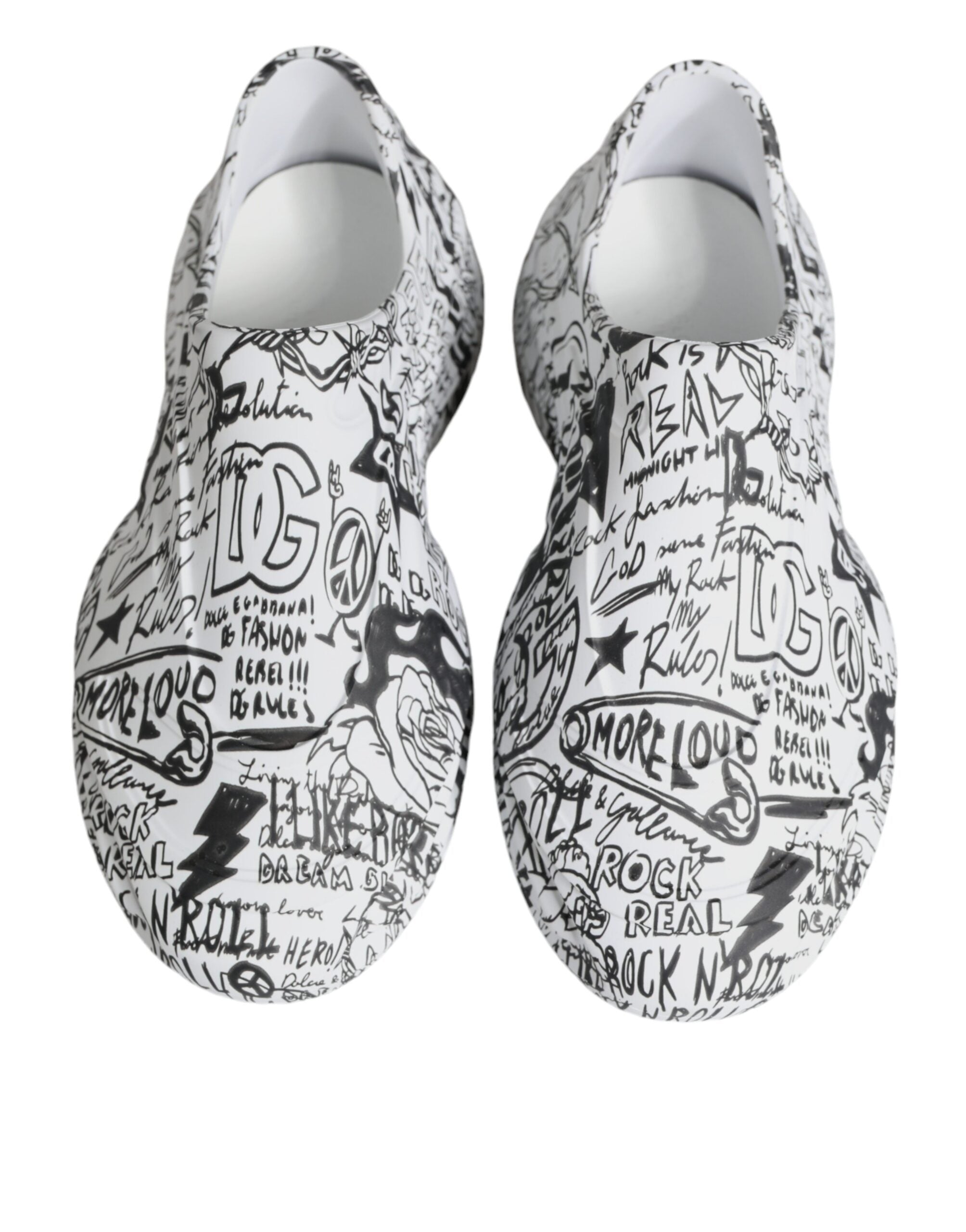 Sneakers Daymaster blanches et noires à motifs graffiti de Dolce &amp; Gabbana
