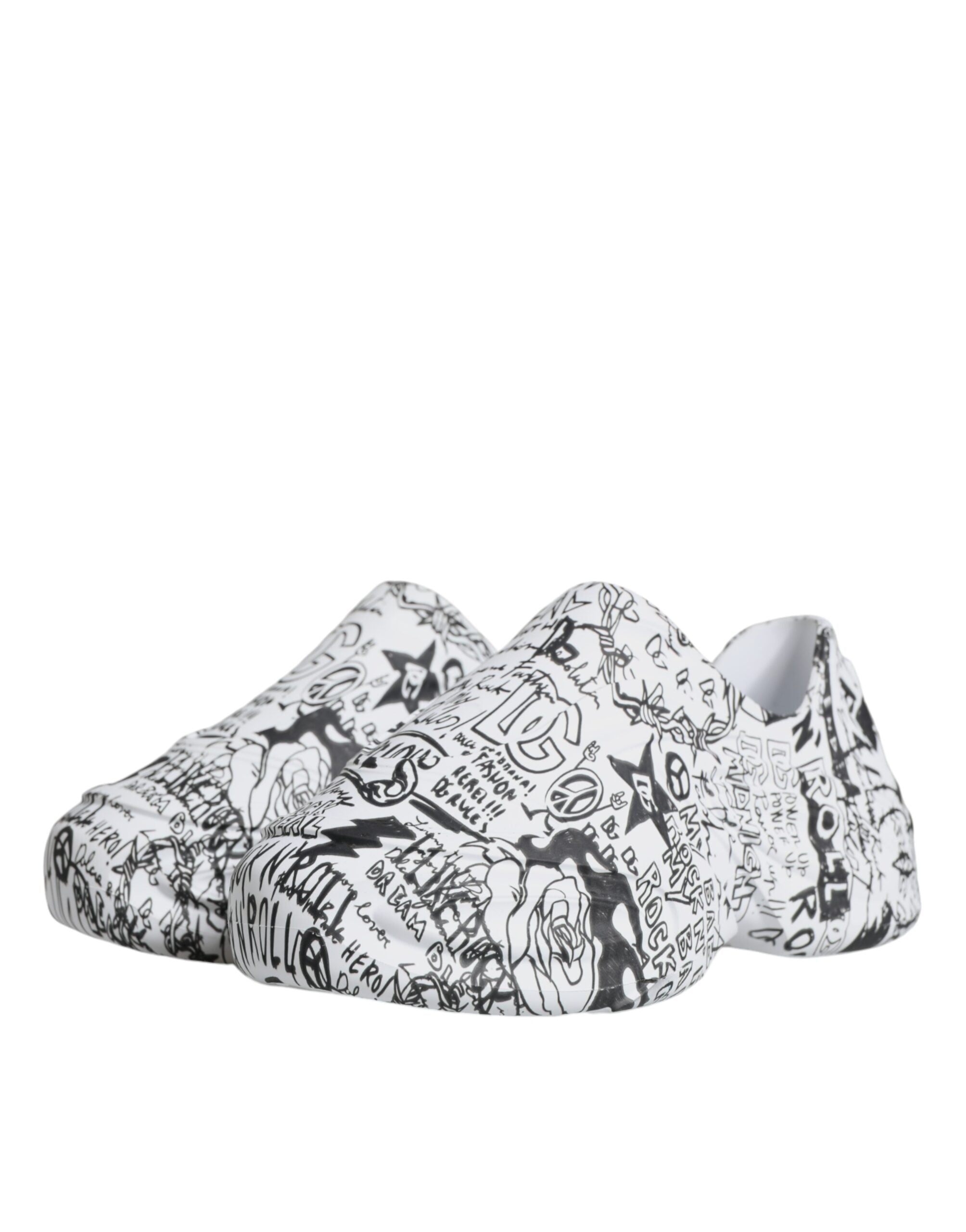 Sneakers Daymaster blanches et noires à motifs graffiti de Dolce &amp; Gabbana
