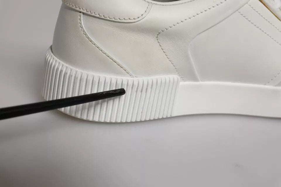 Dolce & Gabbana White Miami Leather Low Top Sneakers, Artisanal
