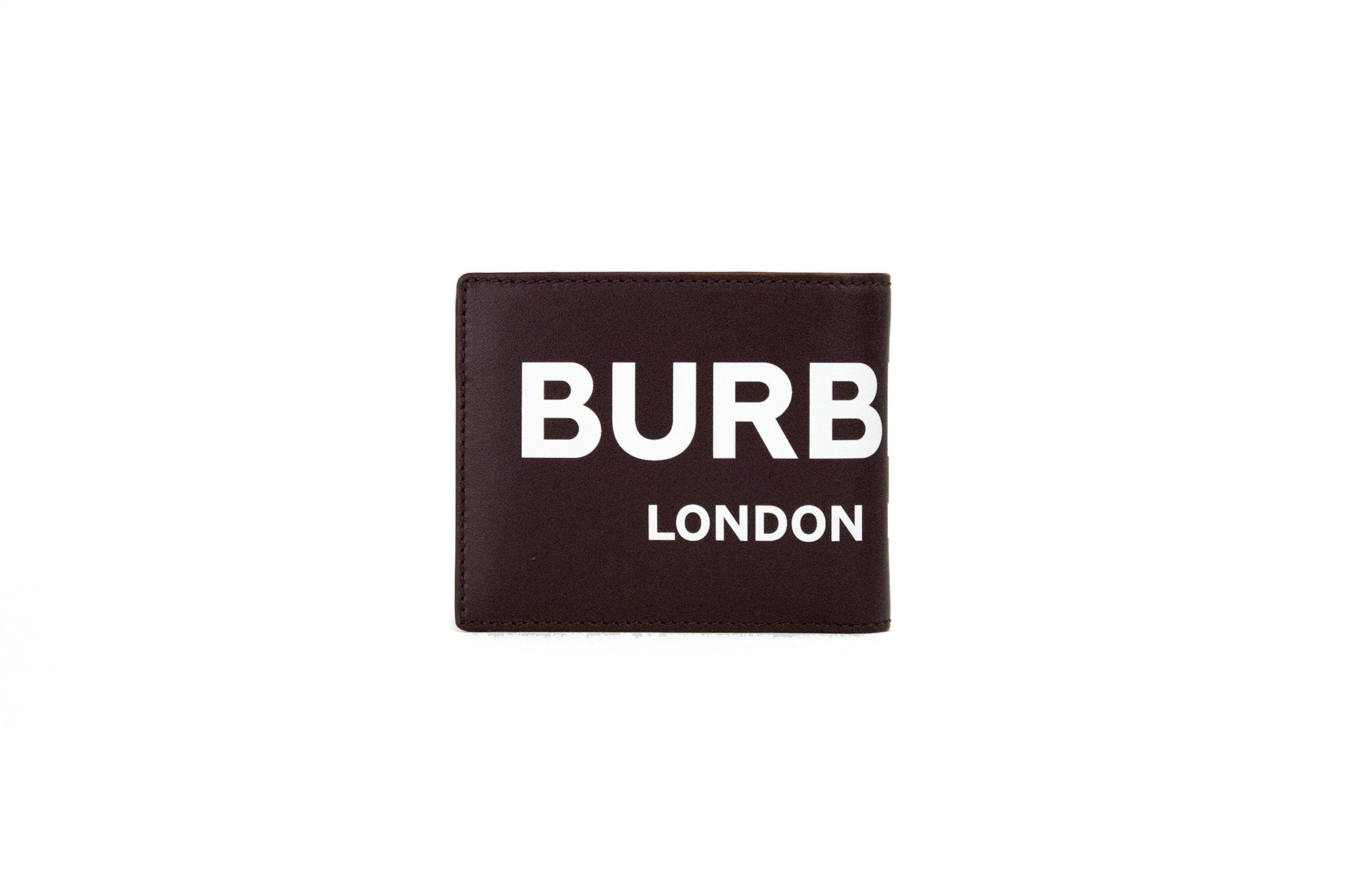 Burberry Ronan Oxblood Printed Smooth Leather Logo Bifold Wallet - DEA STILOSA MILANO