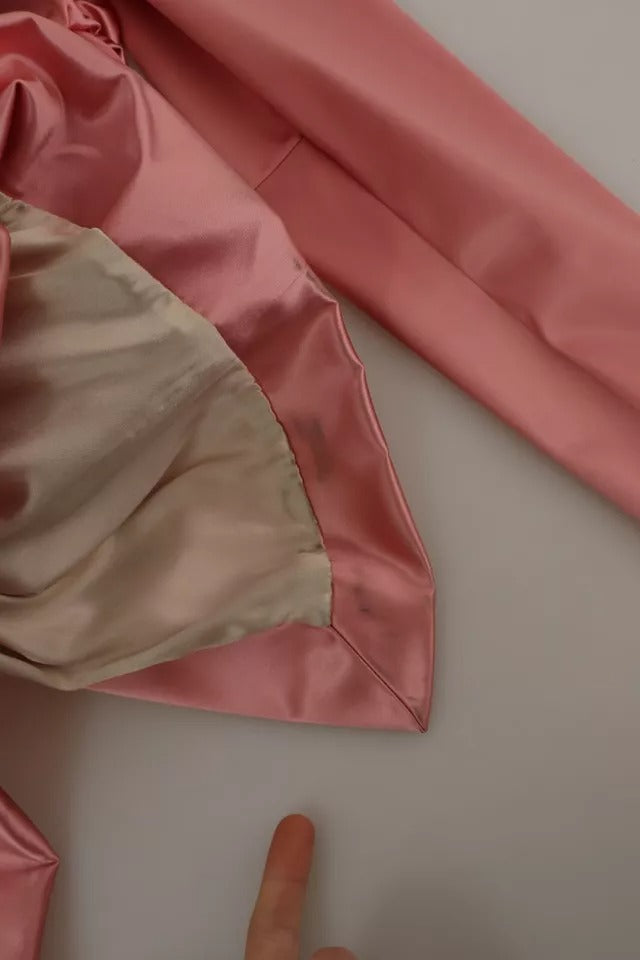 Indulge in the exquisite Dolce & Gabbana Pink Long Sleeves Bodycon Sheath Midi Dress, a luxurious blend of artistry and sensuality, perfect for elevating your wardrobe.