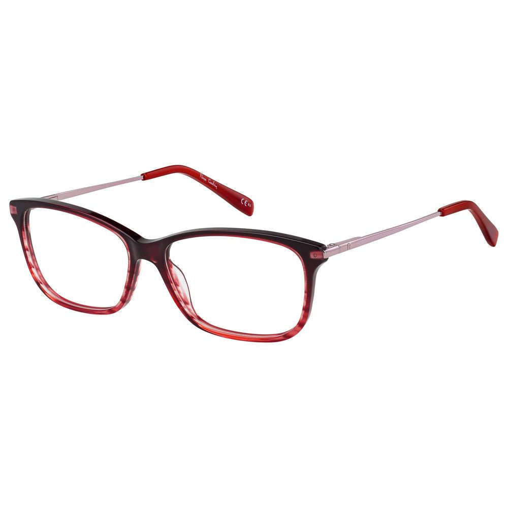 Discover the Pierre Cardin Red Acetate Glasses, a luxurious blend of exquisite craftsmanship and bold design, perfect for those who embody sophistication and confidence.
