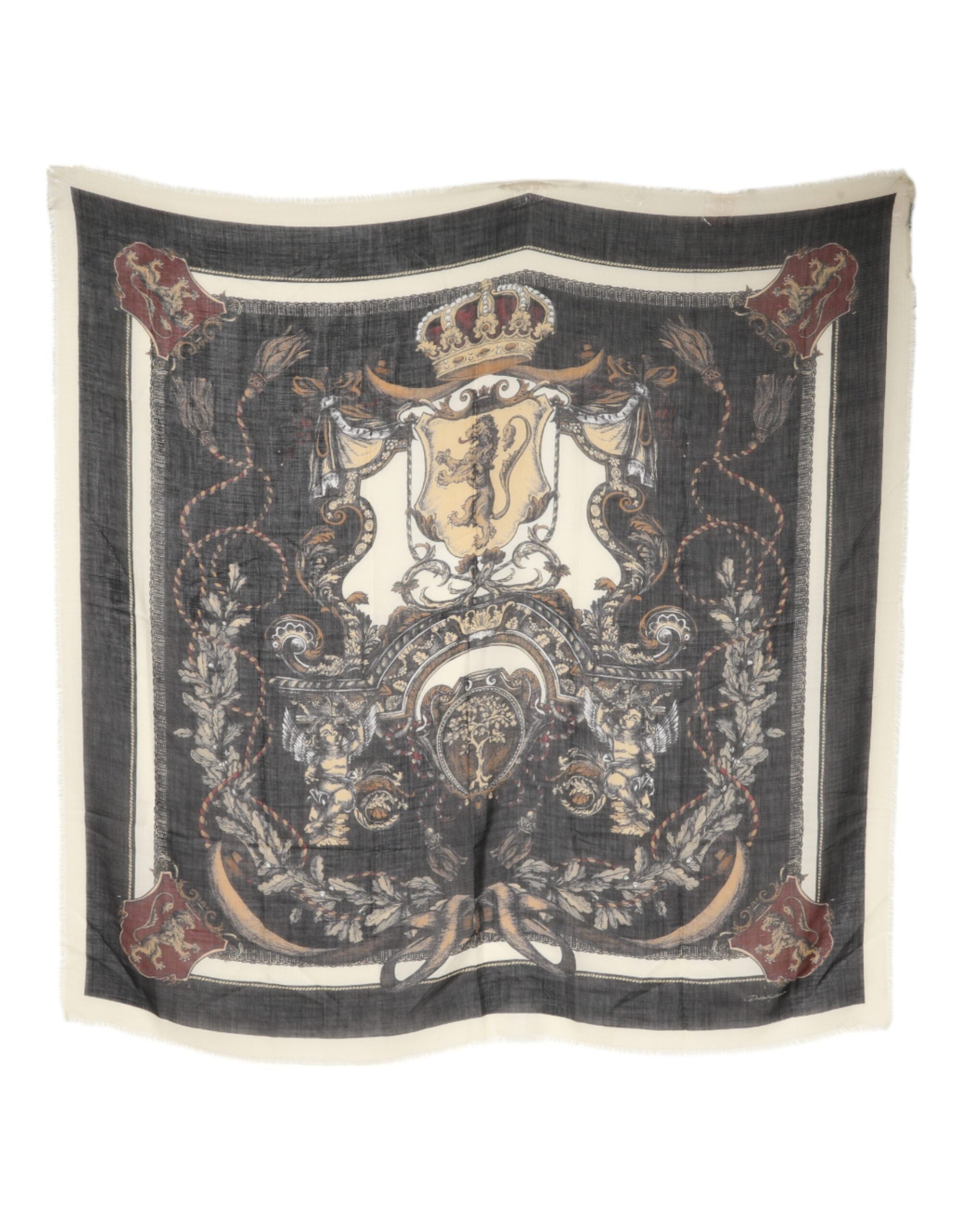 Dolce & Gabbana Multicolor Printed Cashmere Foulard Scarf