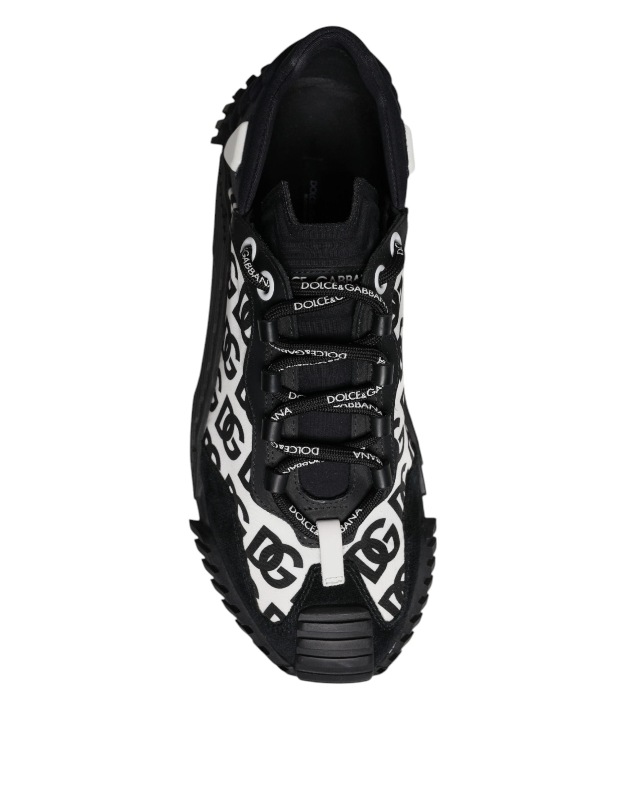 Dolce & Gabbana Black Logo Lace Up Low Top NS1 Sneakers Shoes