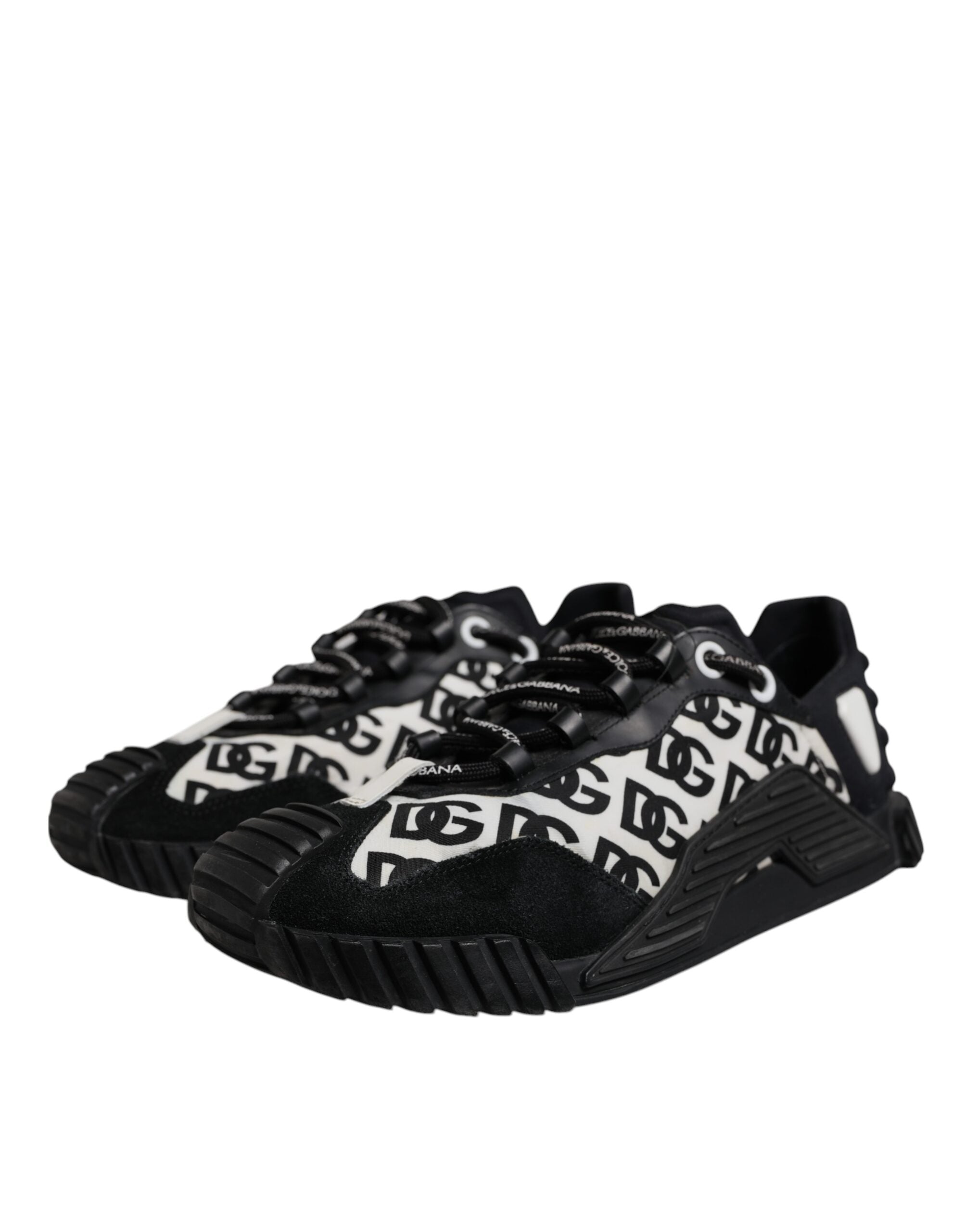 Dolce & Gabbana Black Logo Lace Up Low Top NS1 Sneakers Shoes