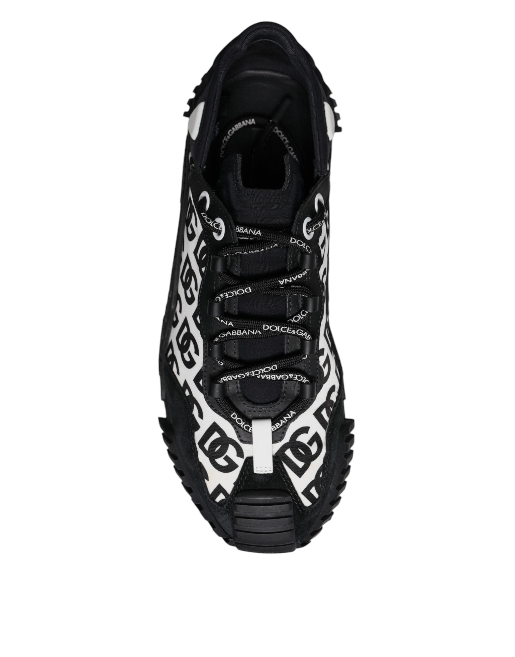 Dolce & Gabbana Black Logo Lace Up Low Top NS1 Sneakers Shoes