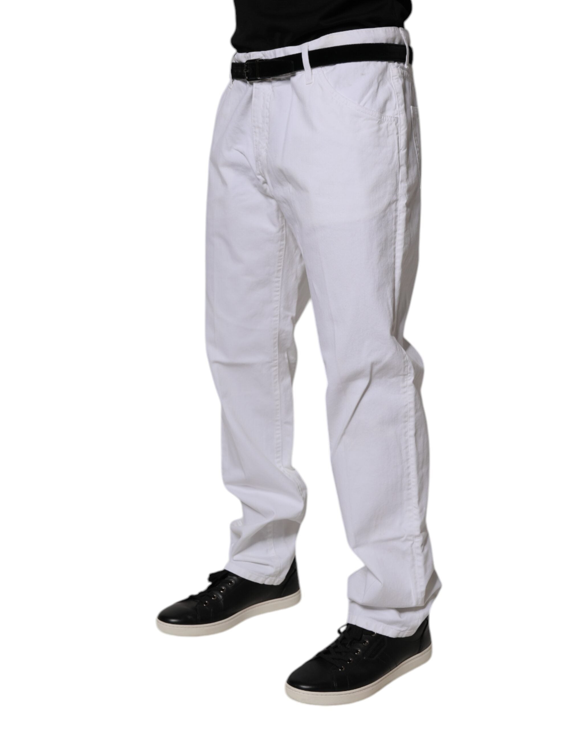 Dolce & Gabbana White Cotton Straight Men Denim Jeans