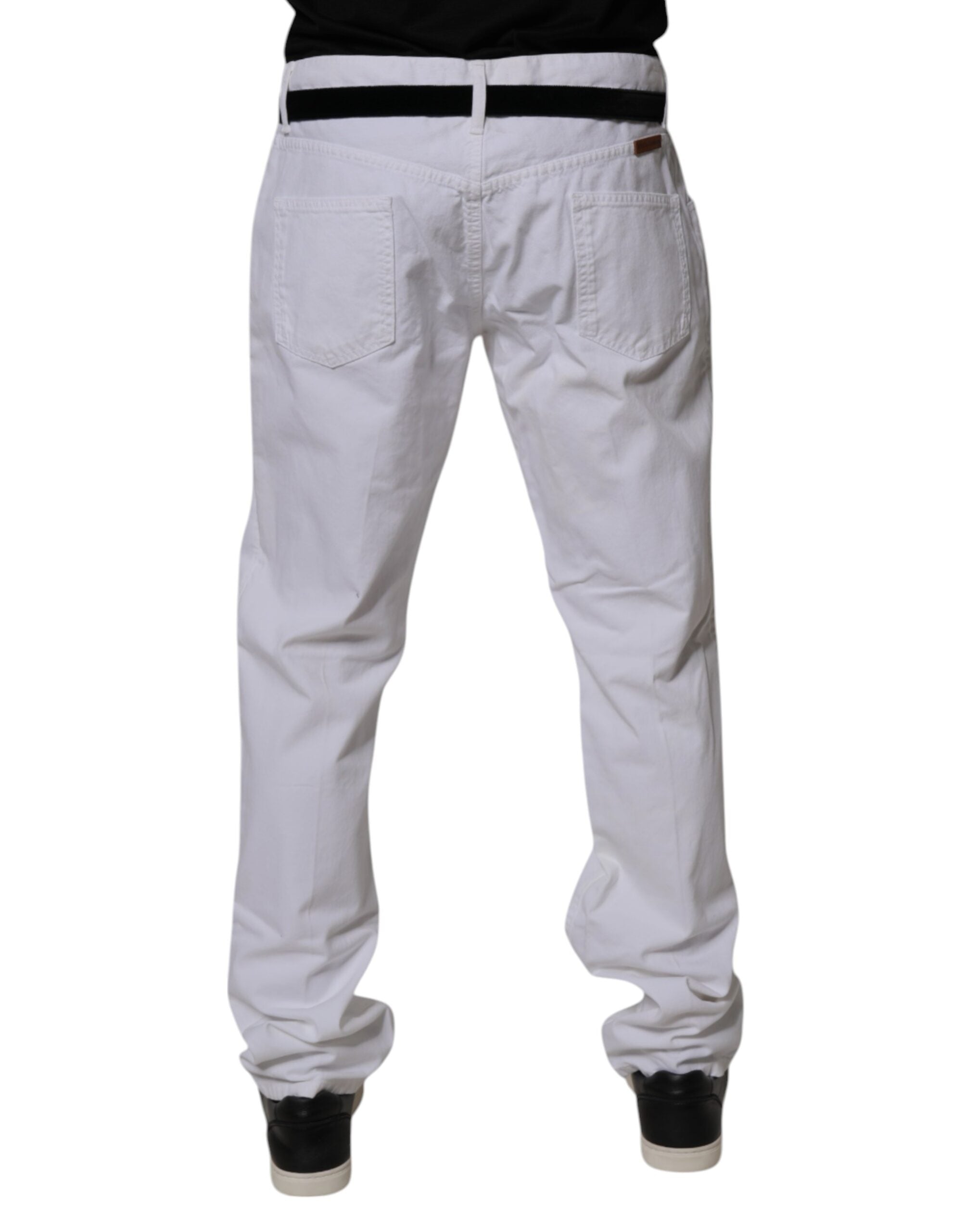Dolce & Gabbana White Cotton Straight Men Denim Jeans