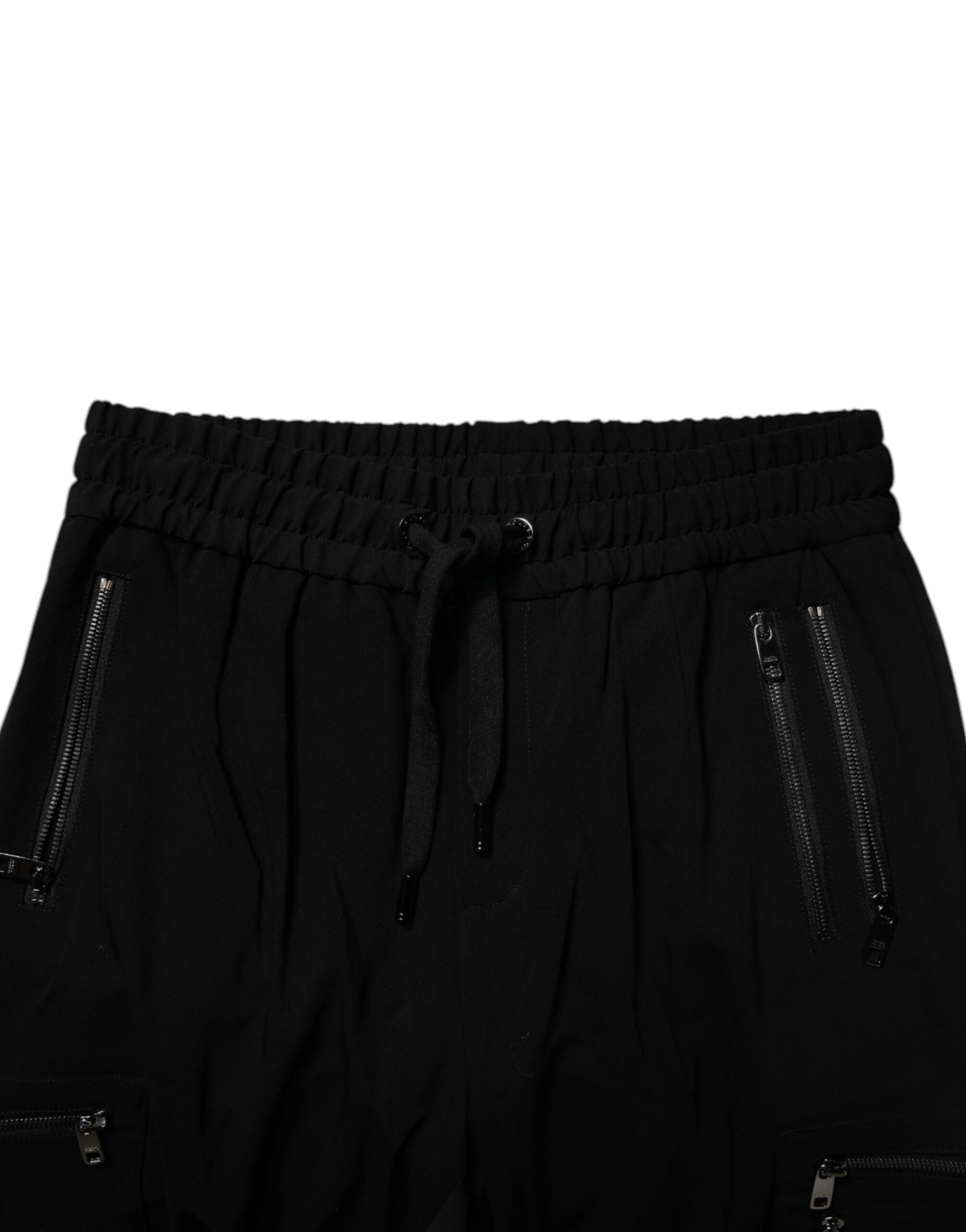 Dolce & Gabbana Black Wool Stretch Jogger Pants