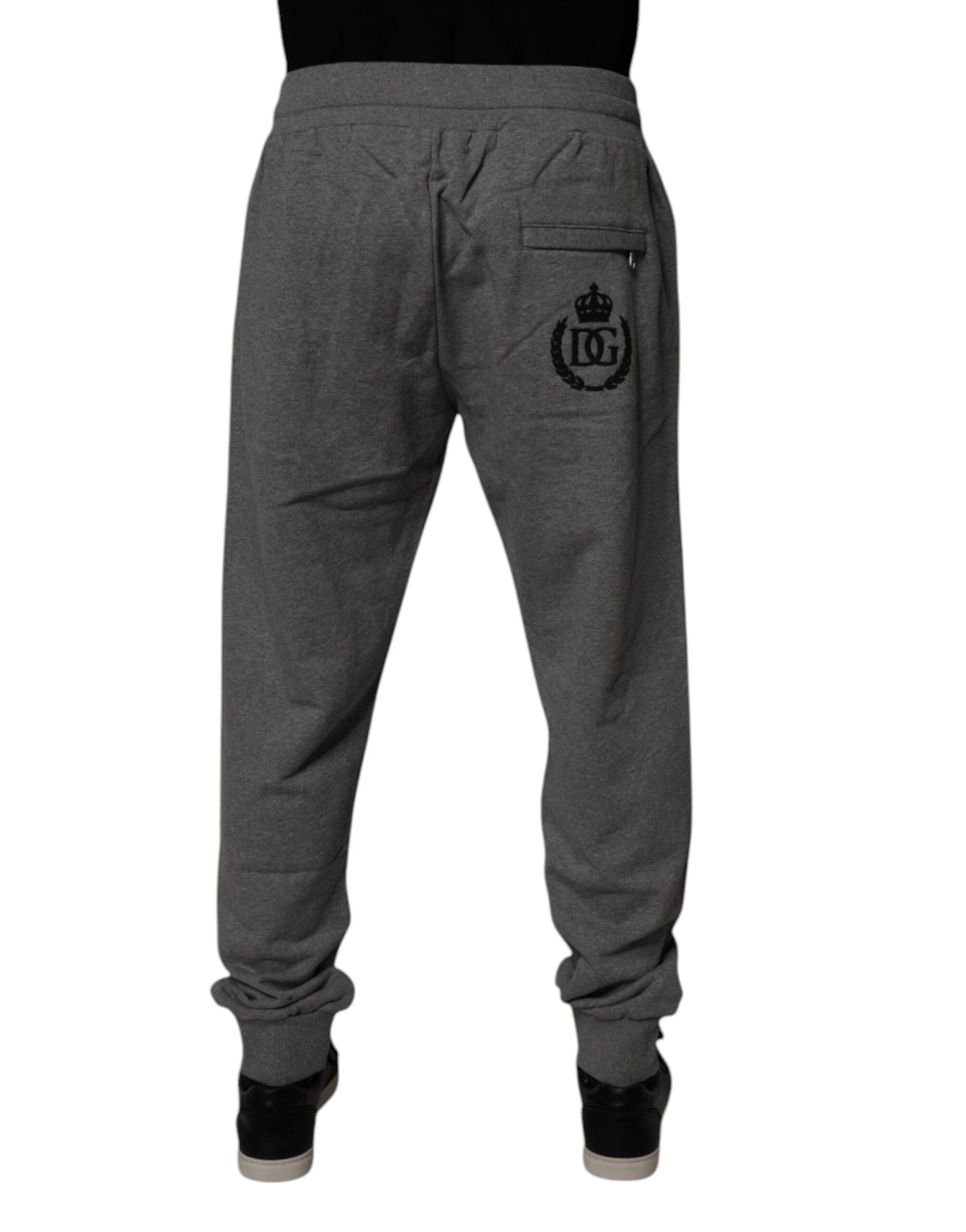 Dolce & Gabbana Gray Logo Cotton Jogger Men Sweatpants Pants