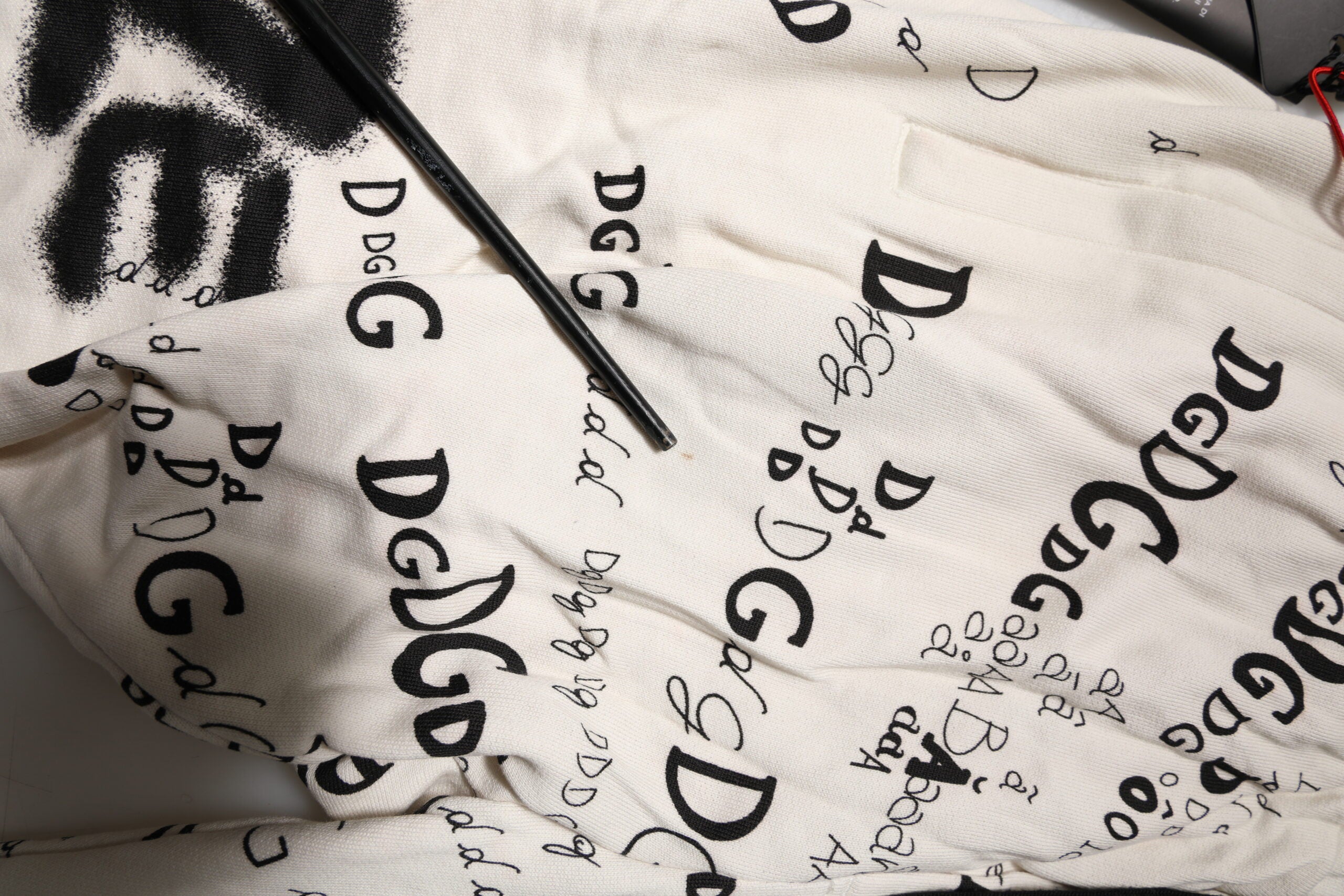 Dolce & Gabbana White Logo Print Men Skinny Sweatpants Pants