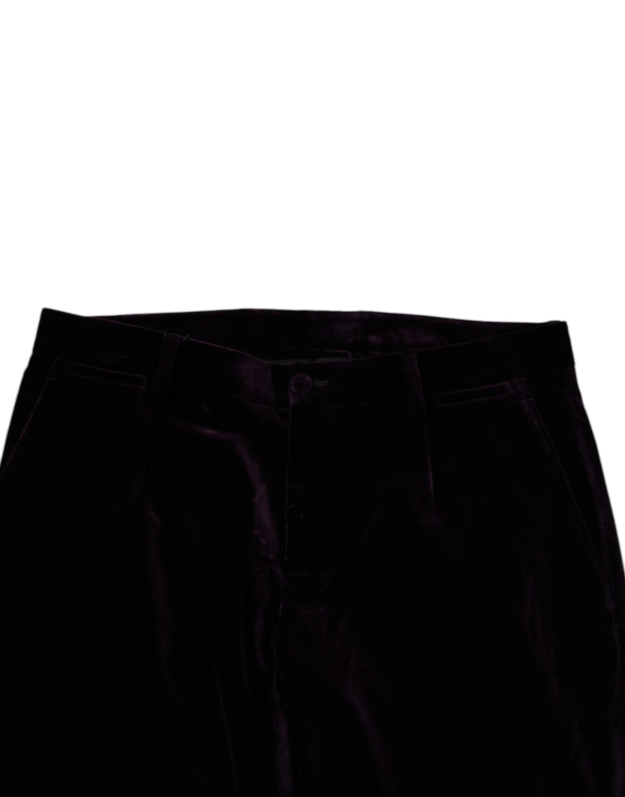 Dolce & Gabbana Violet Velvet Cotton Men Dress Formal Pants